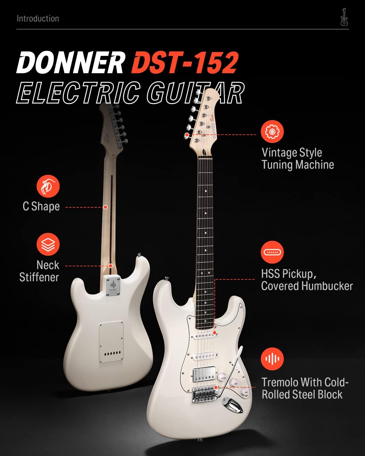Detalle de Donner electric guitar DST-152