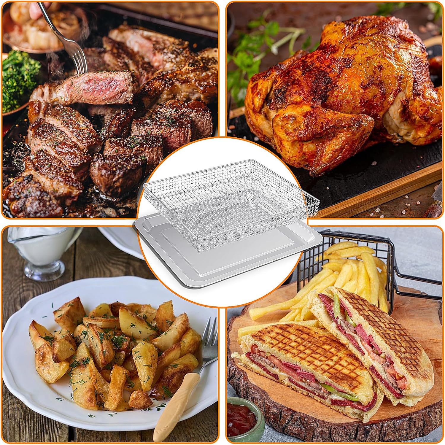Thumbnail 4 de Cuisinart TOA-060 Stainless Steel Air Fryer Tray