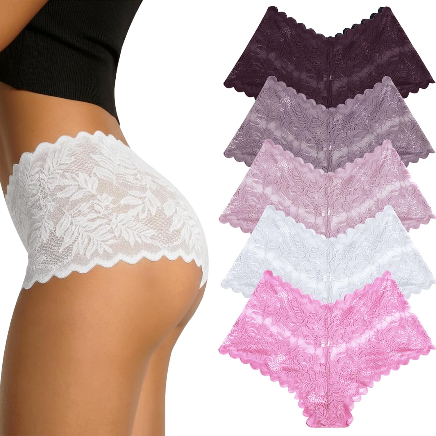 Thumbnail 6 de FINETOO 5er Pack Damen Unterhosen mit Spitze