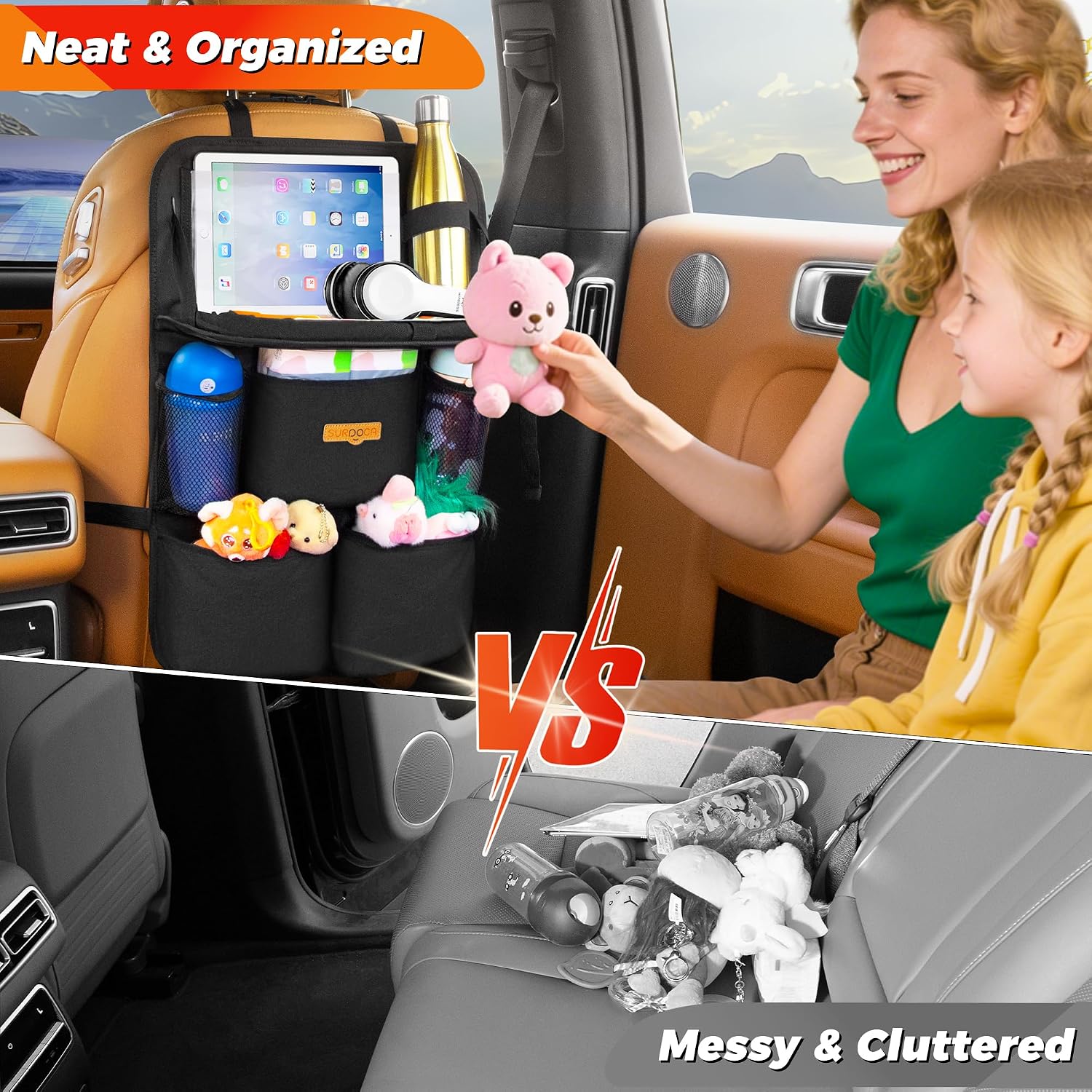 Thumbnail 3 de SURDOCA Car Seat Organiser with Foldable Tray