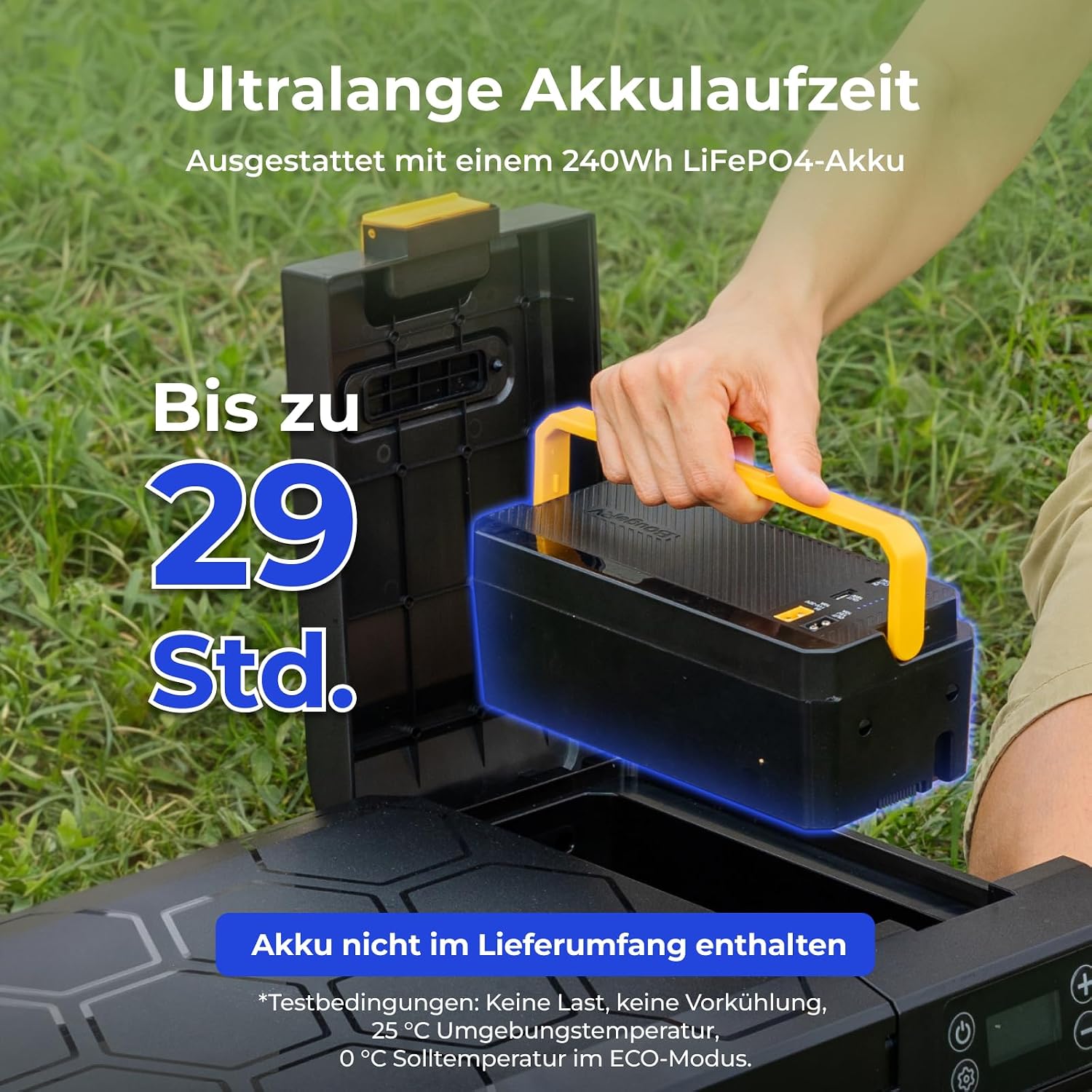 Detalle de BougeRV CRX3 Kompressor Kühlbox 22L – Akku-Kühlbox mit App-Steuerung für Auto, Camping und Outdoor