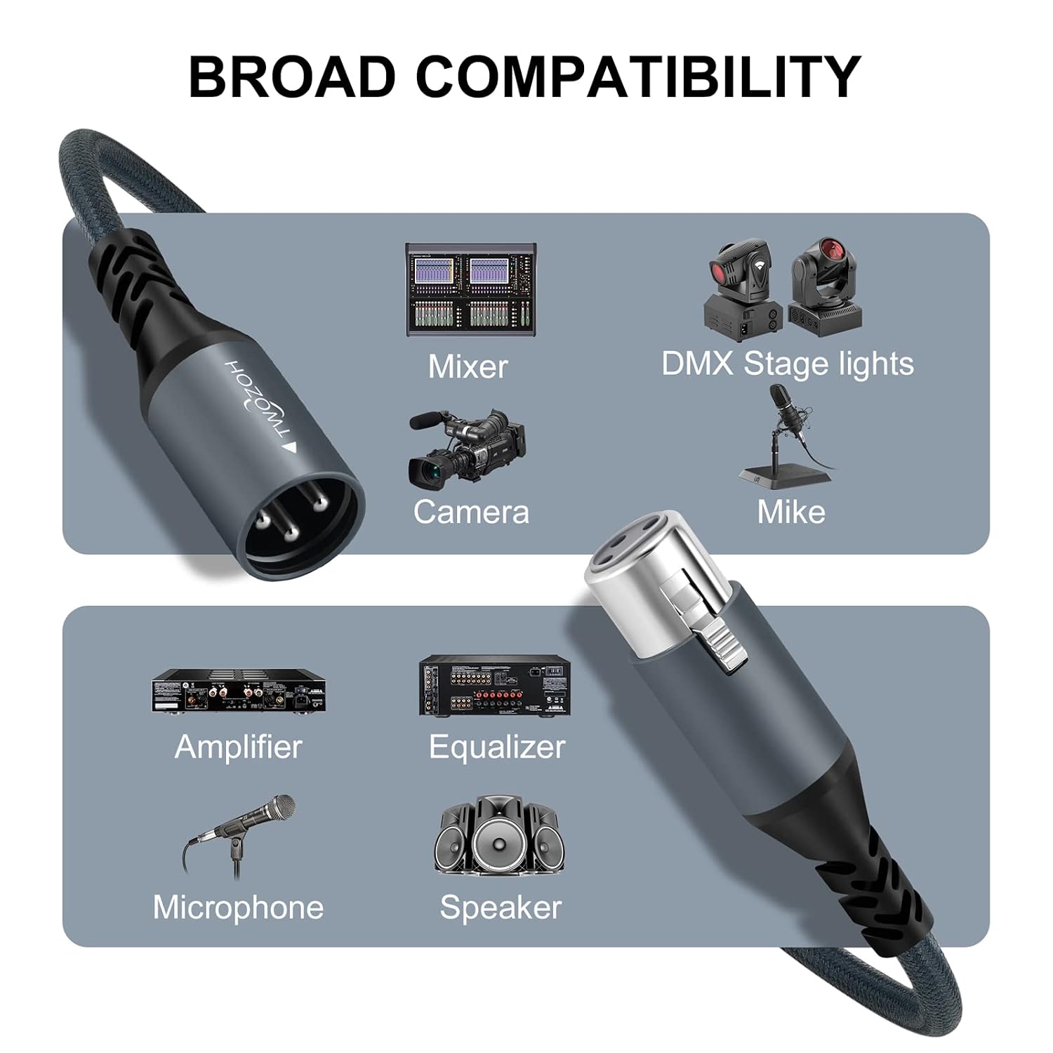 Detalle 2 de Twozoh XLR-Kabel 2 m, symmetrisch