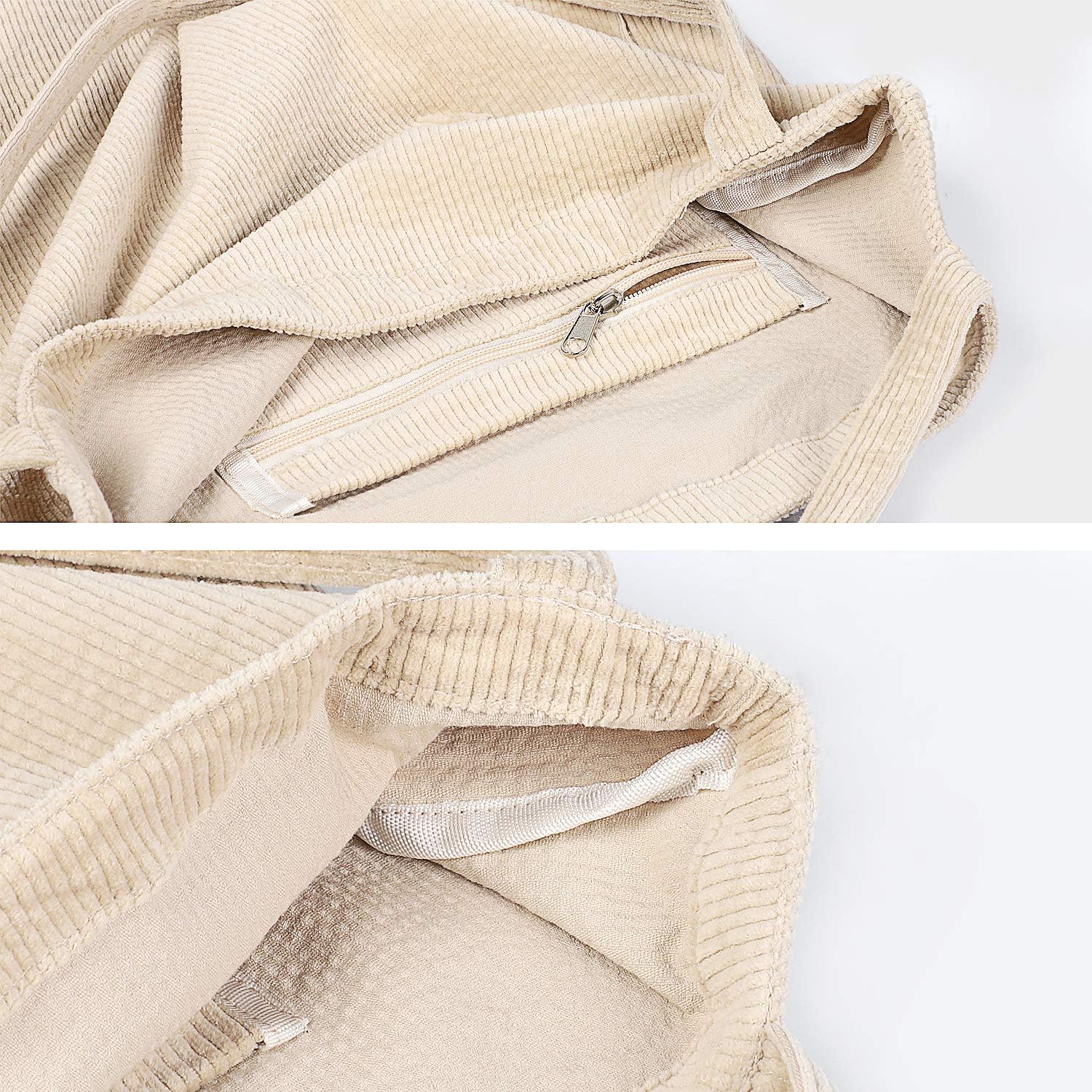 Thumbnail 1 de Etercycle Umhängetasche Damen (Beige) – große Kapazität im Cord-Look für Alltag, Büro & Schule