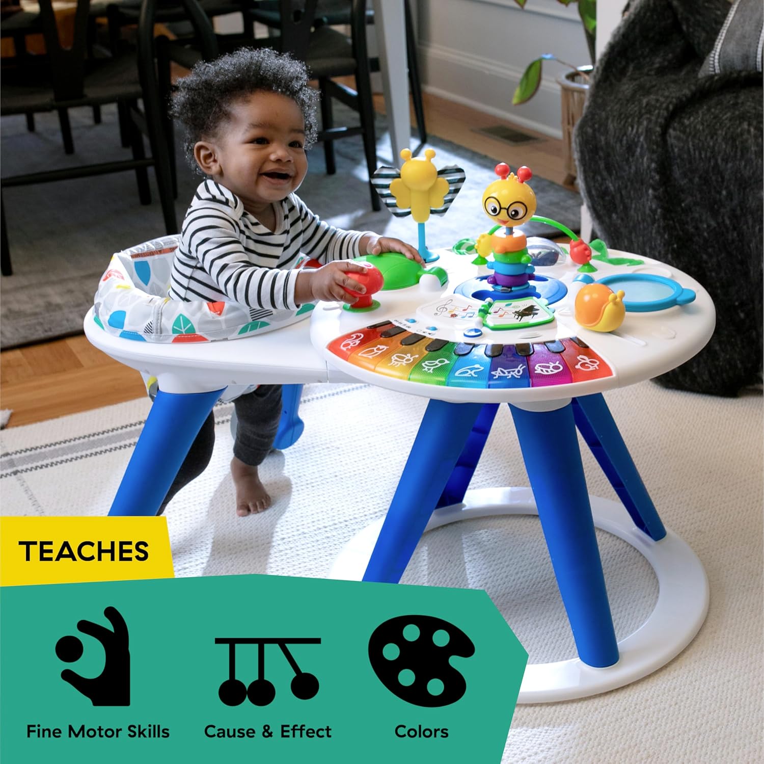Thumbnail 4 de Baby Einstein Trotteur Évolutif & Table d’Activité Around We Grow — Transportable, Multilingue et Siège Pivotant