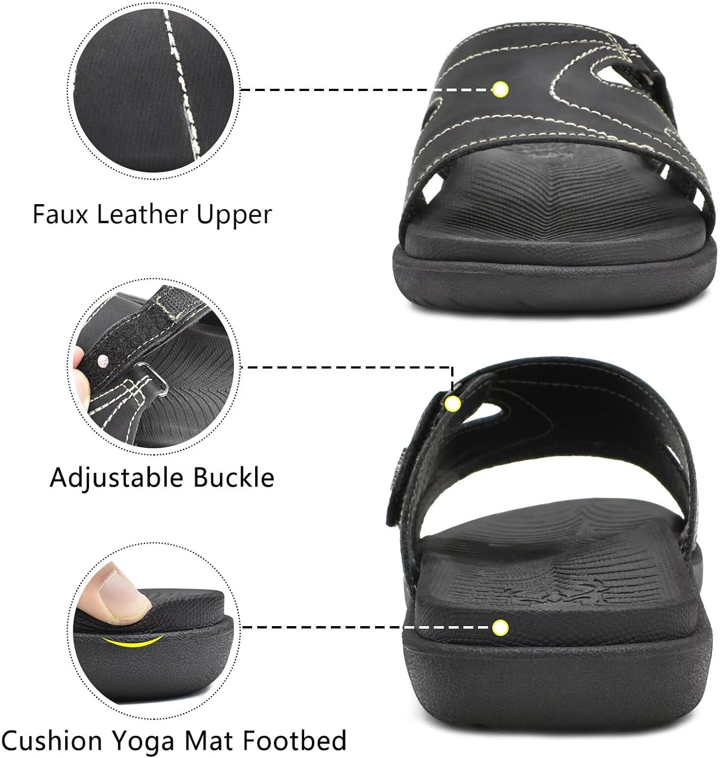 Thumbnail 4 de KuaiLu Womens Orthotic Slides with Arch Support — Lightweight Athletic Yoga Mat Sandals