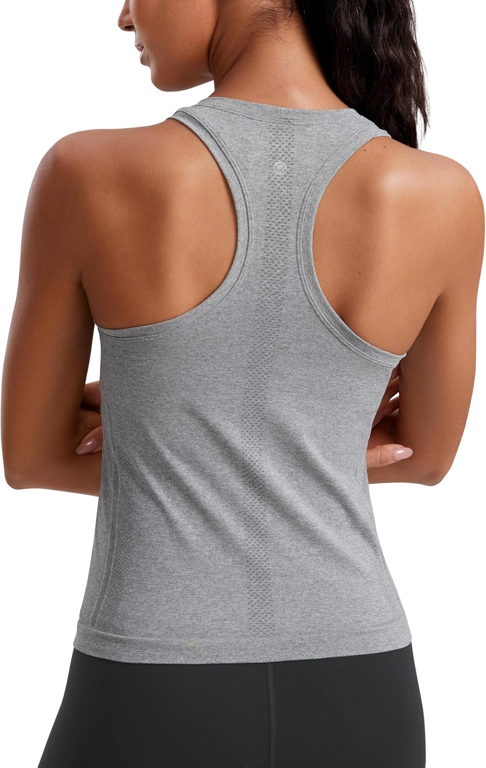 Detalle 2 de CRZ YOGA débardeur sans couture femme à col haut et dos nageur, spécial entraînement