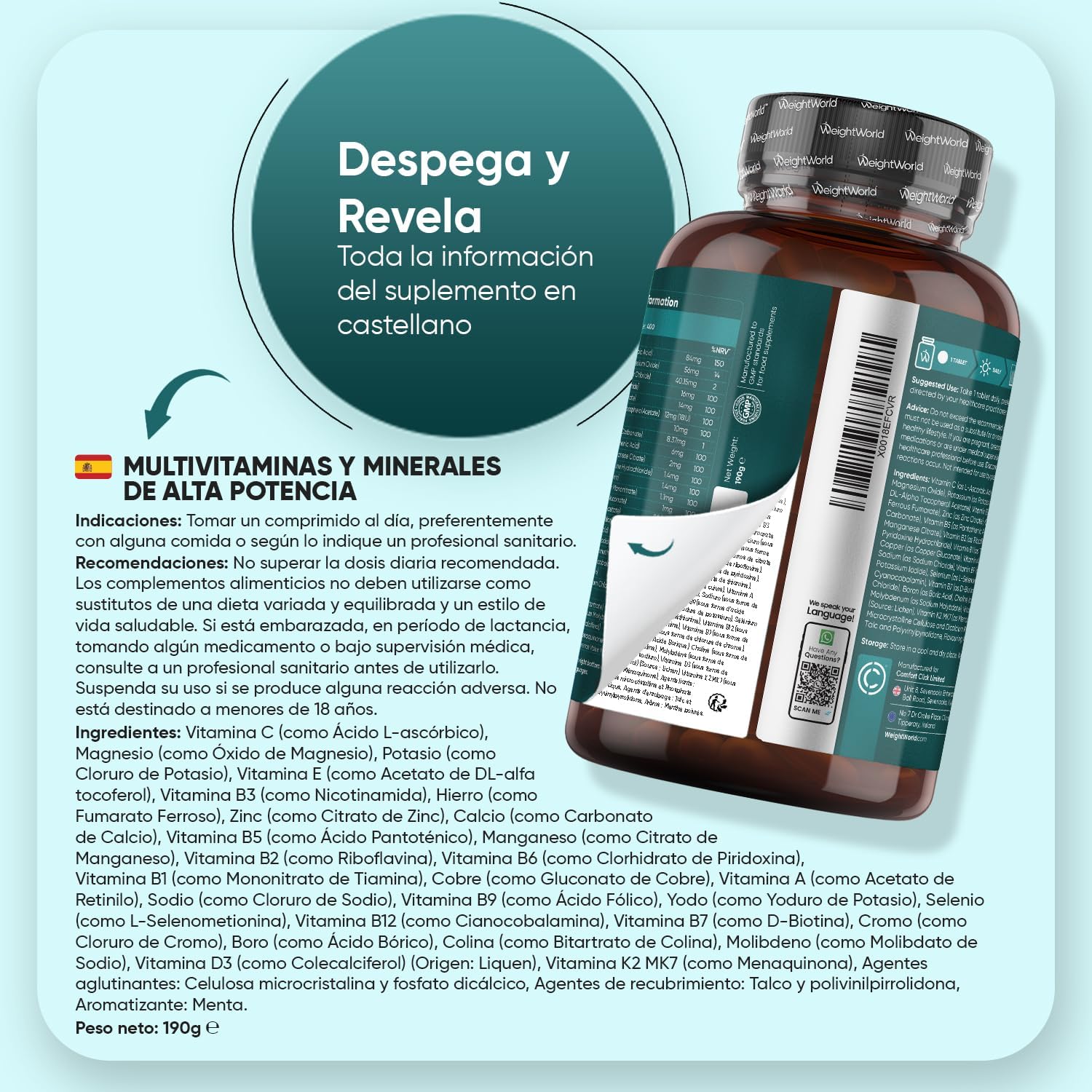 Thumbnail 4 de WeightWorld Multivitaminas 400 comprimidos veganos