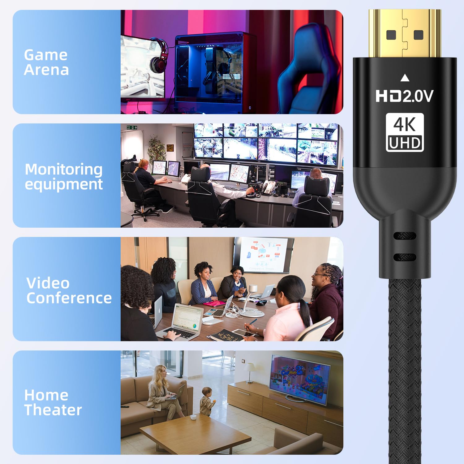 Thumbnail 5 de Diyanisly Câble HDMI 2.1 4K 25 m haute vitesse tressé (4K@60 Hz, 2K@120 Hz) pour TV, projecteur et consoles