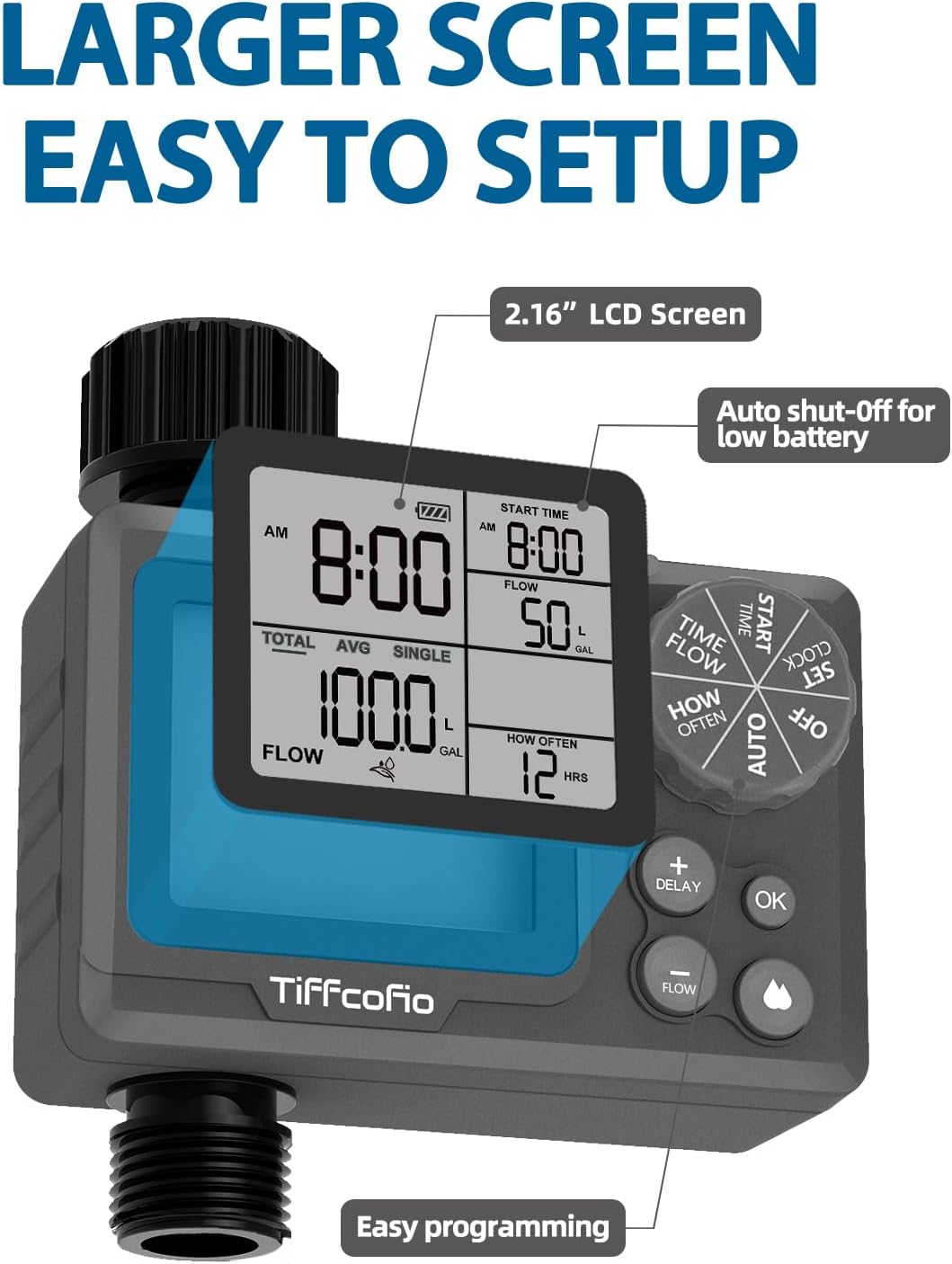 Detalle de New Programmable Water Volume Control Sprinkler Timer by Tiffcofio
