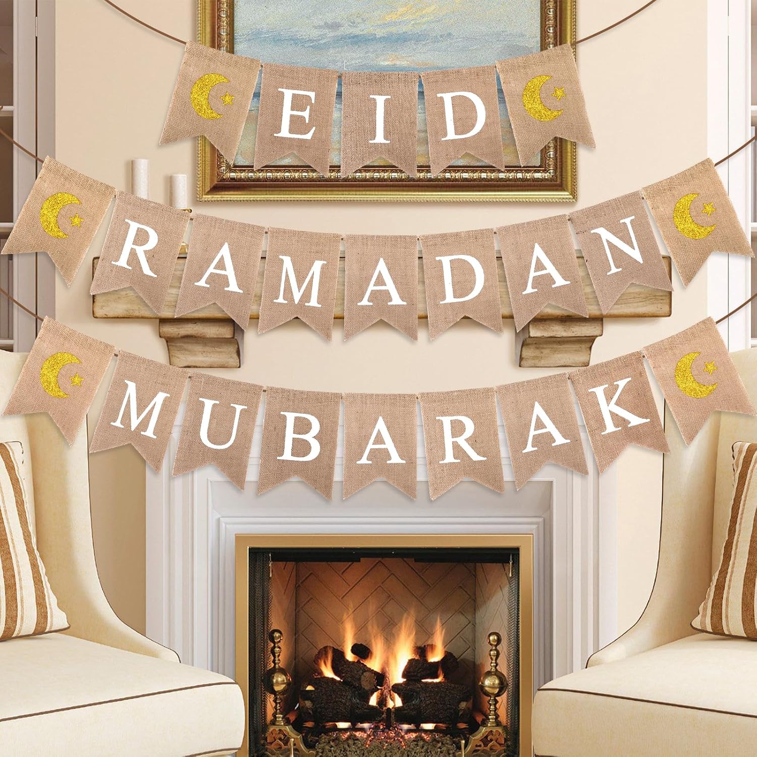 GADITIEK Ramadan Decorations 3 Pc Banner Set