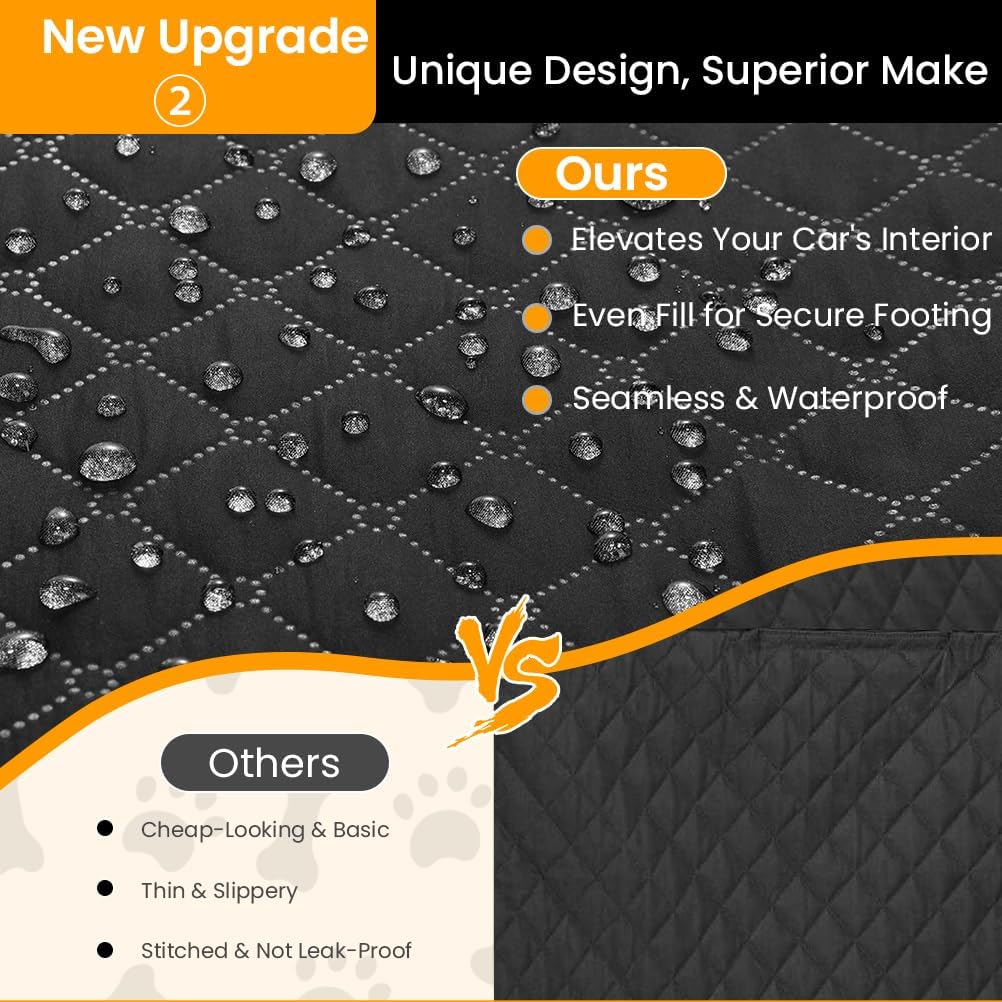 Detalle 2 de KYG 5-in-1 Waterproof Dog Car Seat Cover with Hammock Design, Universal Fit 53" x 58