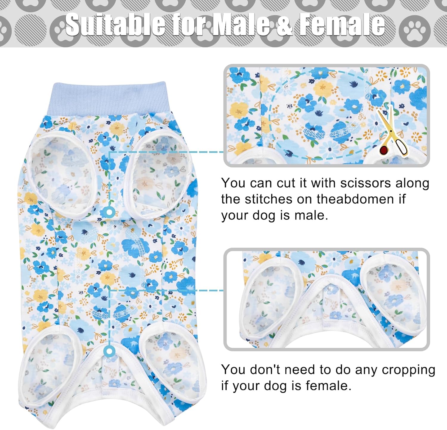Thumbnail 2 de FEimaX Dog Surgery Recovery Suit: soft post‑op bodysuit for dogs and cats