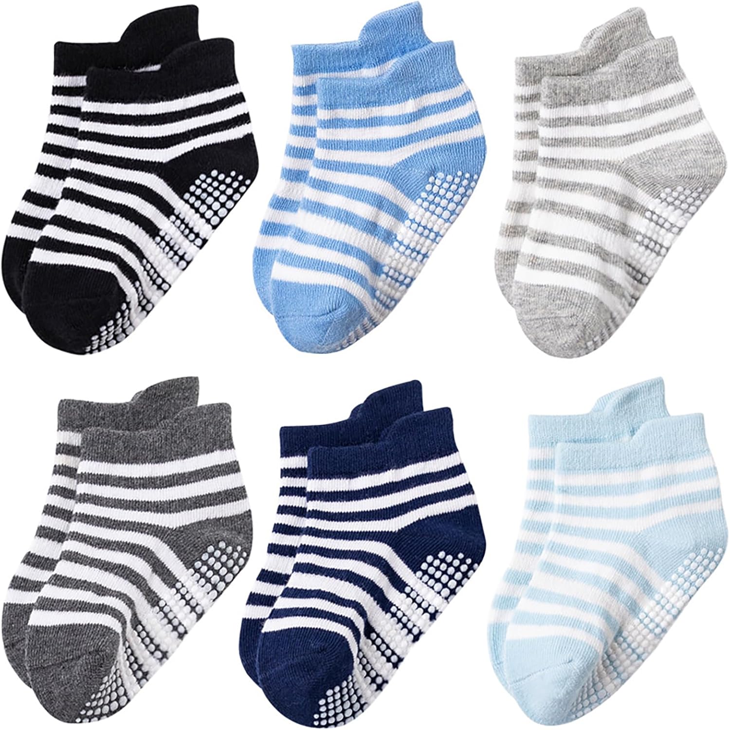 DRESHOW Calcetines Tobilleros Antideslizantes 6 pares