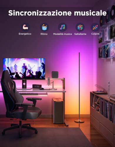 Thumbnail 7 de Govee RGBIC Lampade da Terra LED – Piantana Moderna Nero, 136 cm