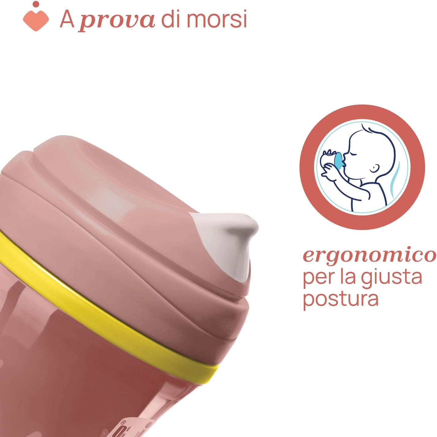 Detalle de Chicco Active Cup Bicchiere Antigoccia 266 ml Rosa – 14+ mesi