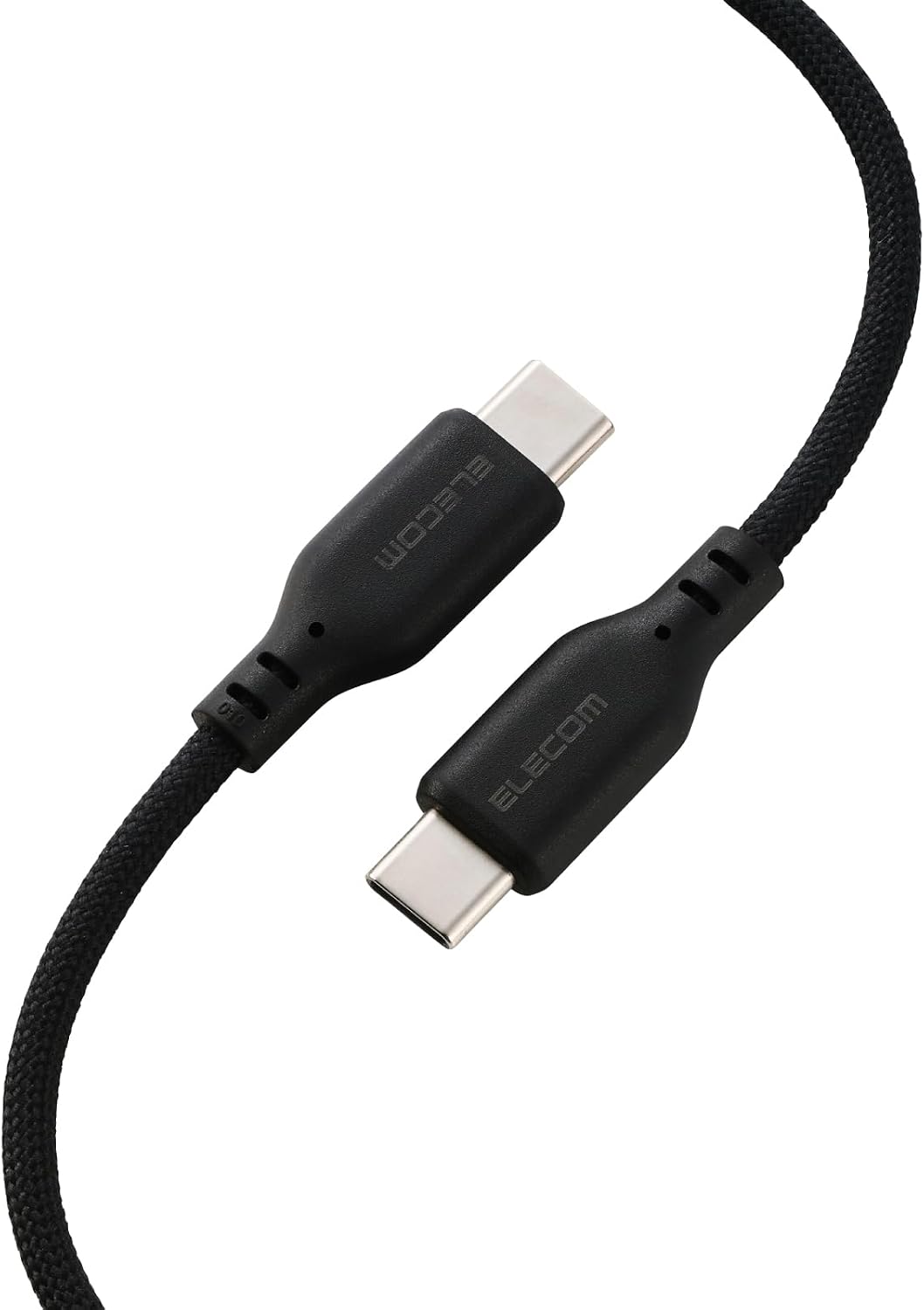 Detalle de エレコム MPA-CCECSM20BK USB Type-Cケーブル 2m・60W対応 シリコンメッシュ ブラック
