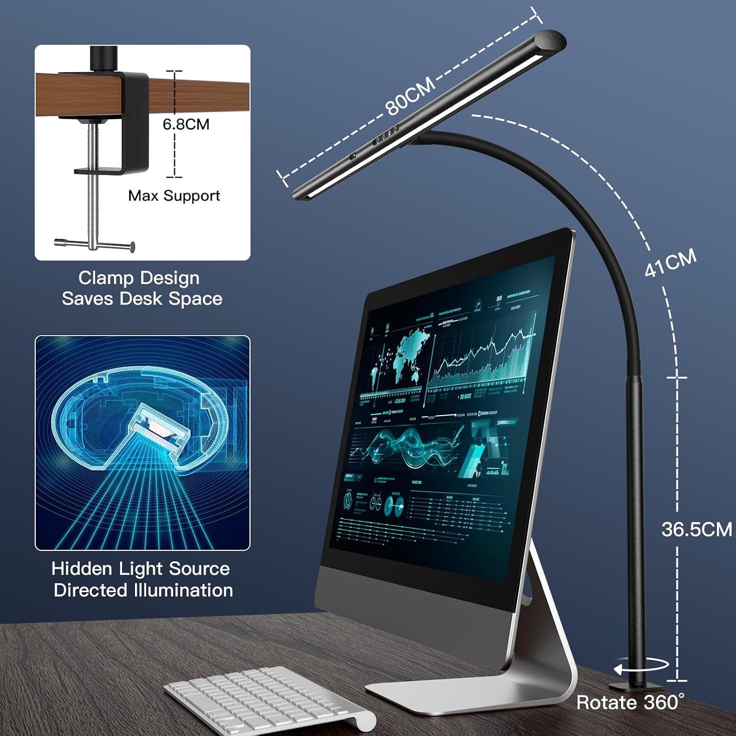 Thumbnail 5 de EYOCEAN Schreibtischlampe Gestensteuerung 80 cm