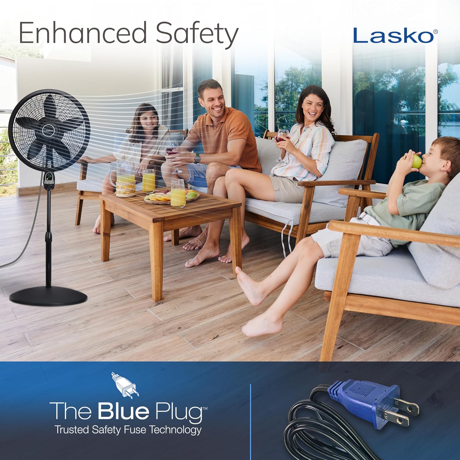 Thumbnail 5 de Lasko Cyclone Oscillating Pedestal Fan 1843 - Adjustable to 54" in Black