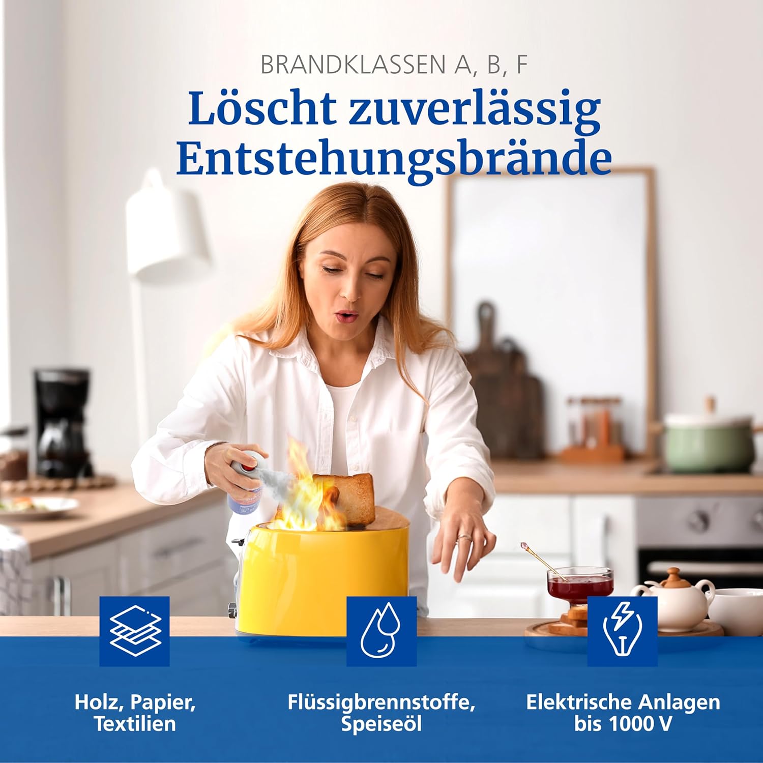 Detalle de Hekatron Feuerlöschspray 600 ml – Hochwirksames Schaumlöschmittel mit Micro-Fog-Technologie