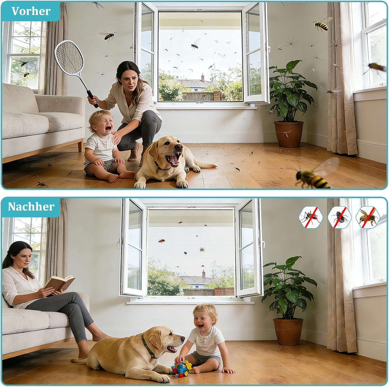 Thumbnail 6 de Apalus Fliegengitter Fenster 110x130 cm