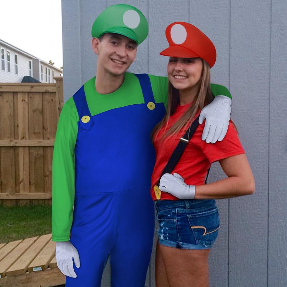 Thumbnail 6 de Aomig Cosplay Kostüm-Set „Luigi Bros“ (4-teilig) mit Mütze, Hose und Zubehör – für Karneval & Fasching