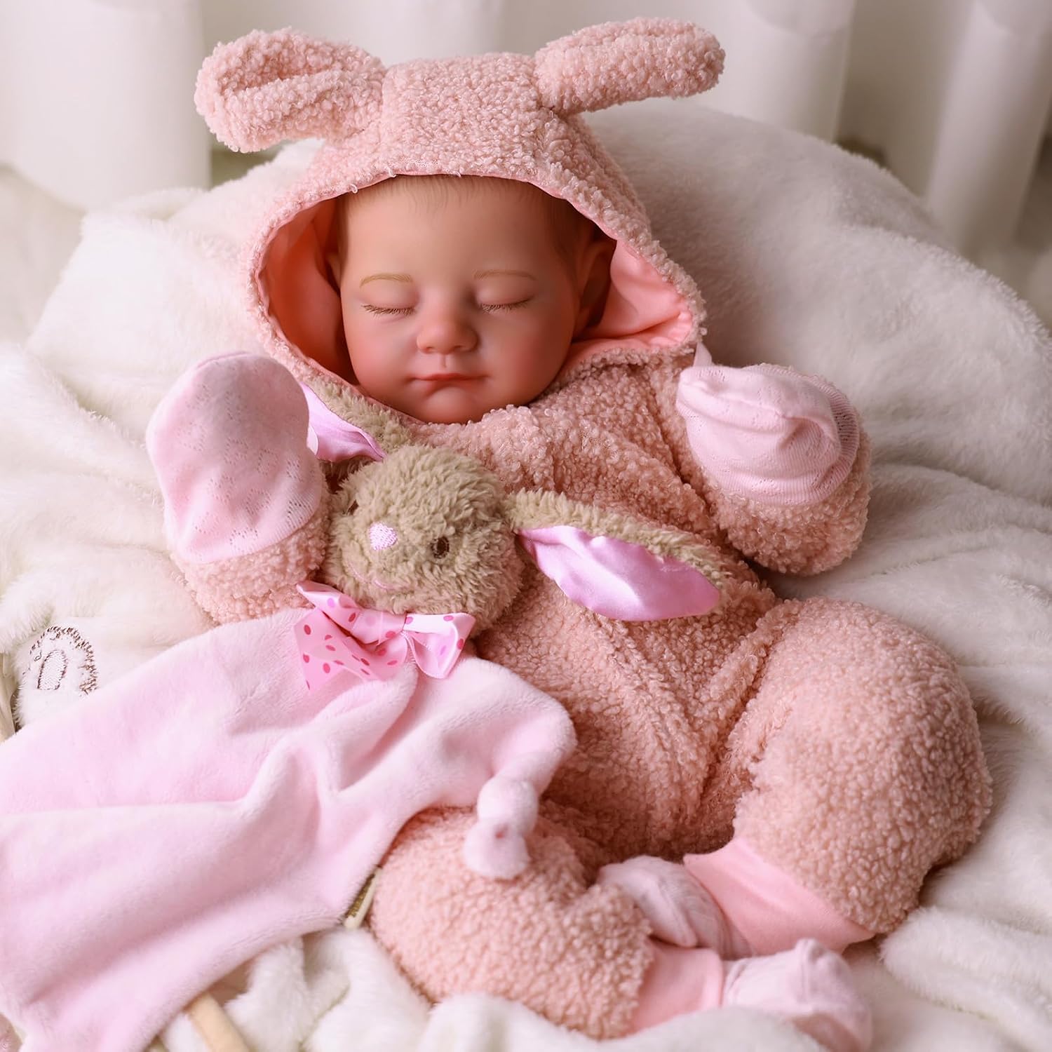 Thumbnail 1 de BABESIDE Reborn-Baby Dolls 20 Inch: Realistic Cloth-Bodied Doll with Plush Bunny Outfit