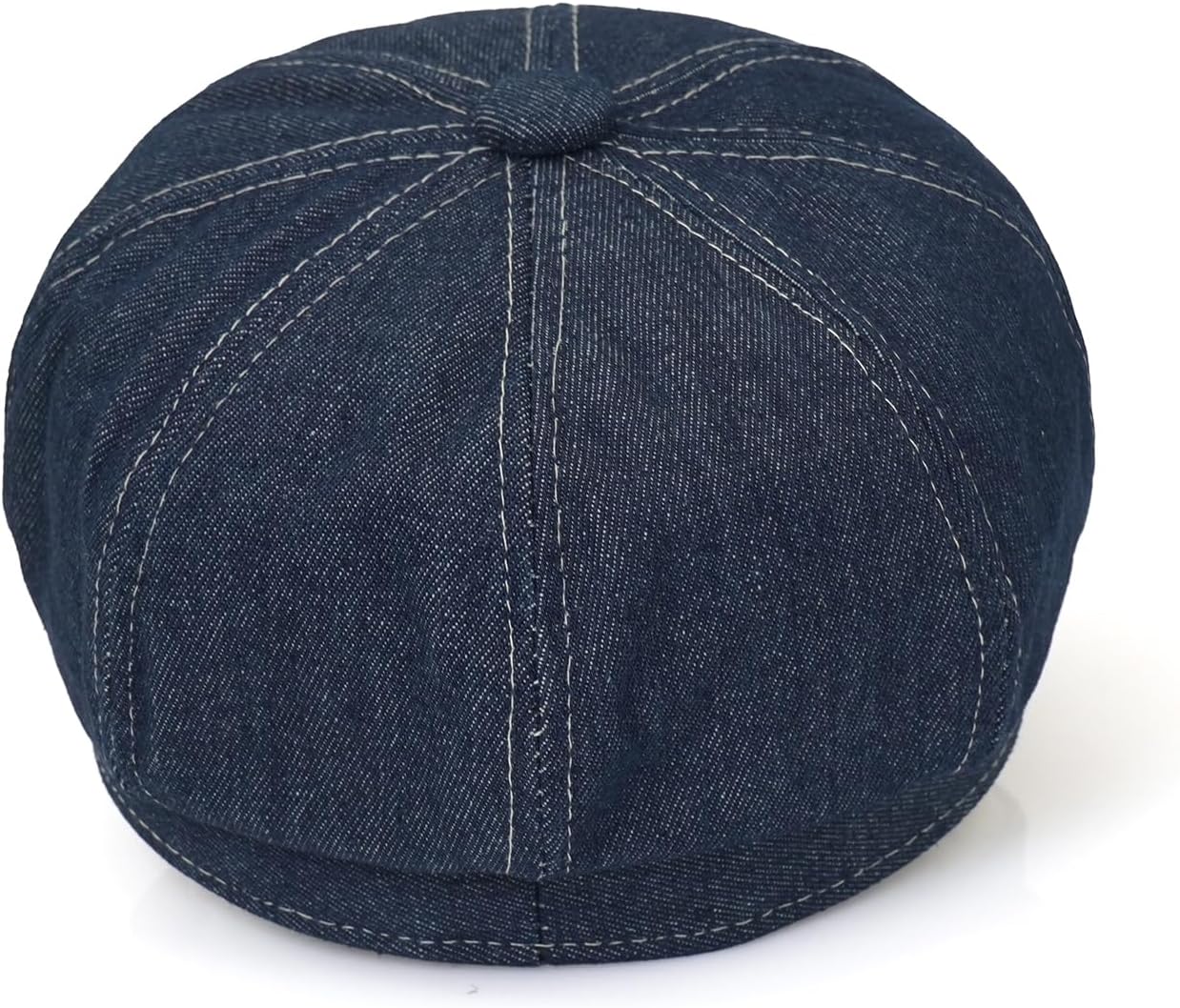 Detalle 2 de Yiqeenho Denim Beret Hat for Women: Washed Denim Newsboy Cap