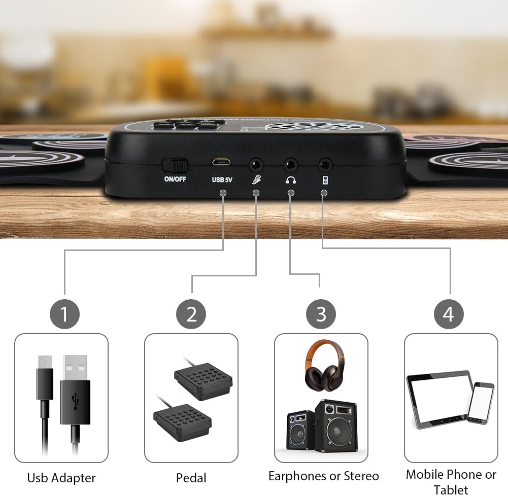 Detalle de OFFCUP Batterie électronique 9 pads 🥁