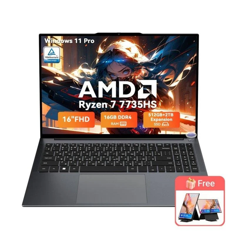 Detalle de Blackview GamiBook 6 16": portátil gaming con Ryzen 7 7735HS, 16 GB y 512 GB SSD