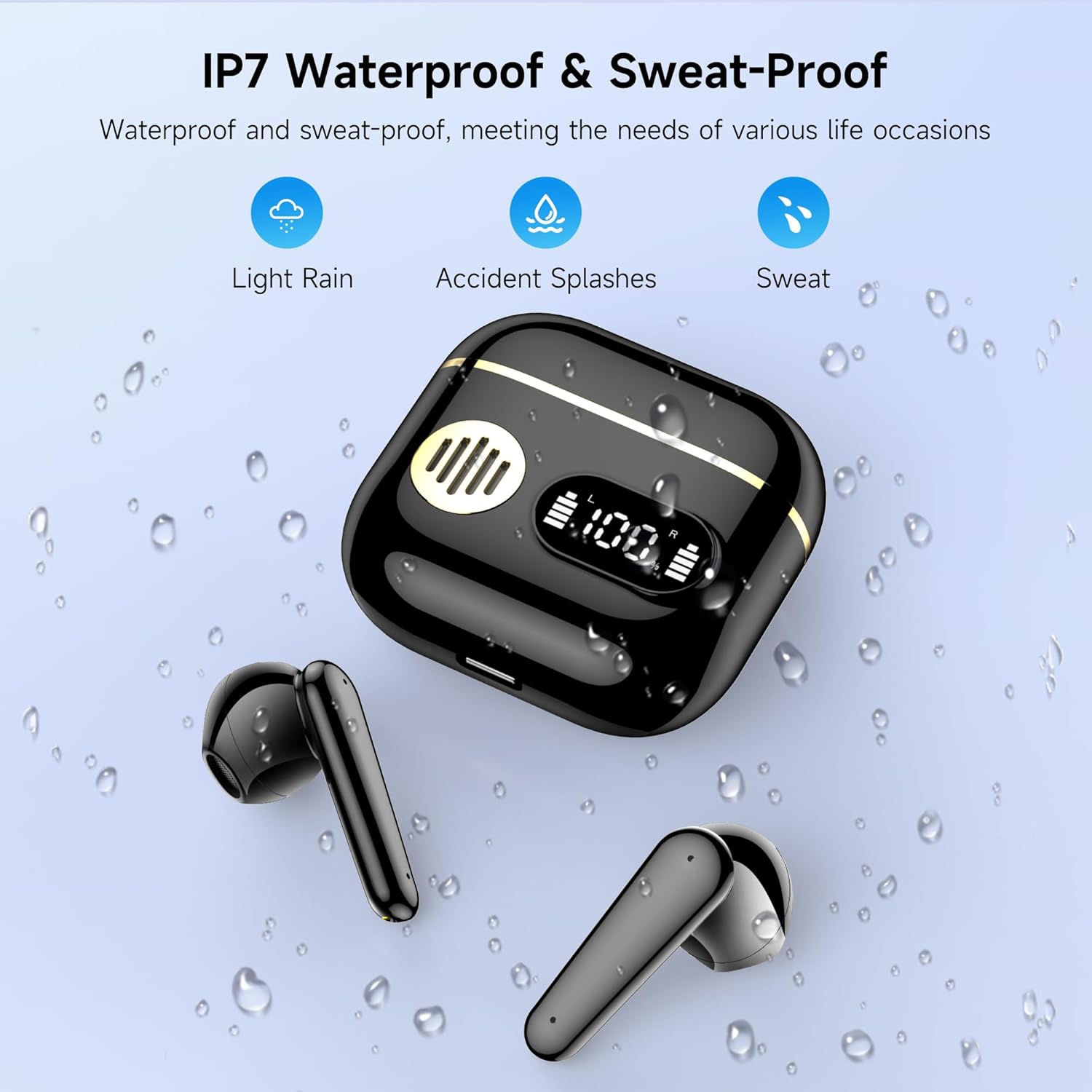 Thumbnail 6 de Auricolari Bluetooth 6.1 wireless con ENC e 6 microfoni, cuffie in-ear per iOS/Android (Classico Nero)