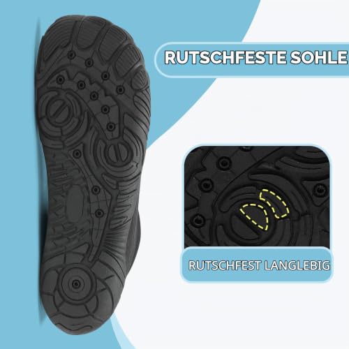 Thumbnail 6 de Mishansha Herren Barfuß Wasserschuhe Massiv Schwarz Gr.42