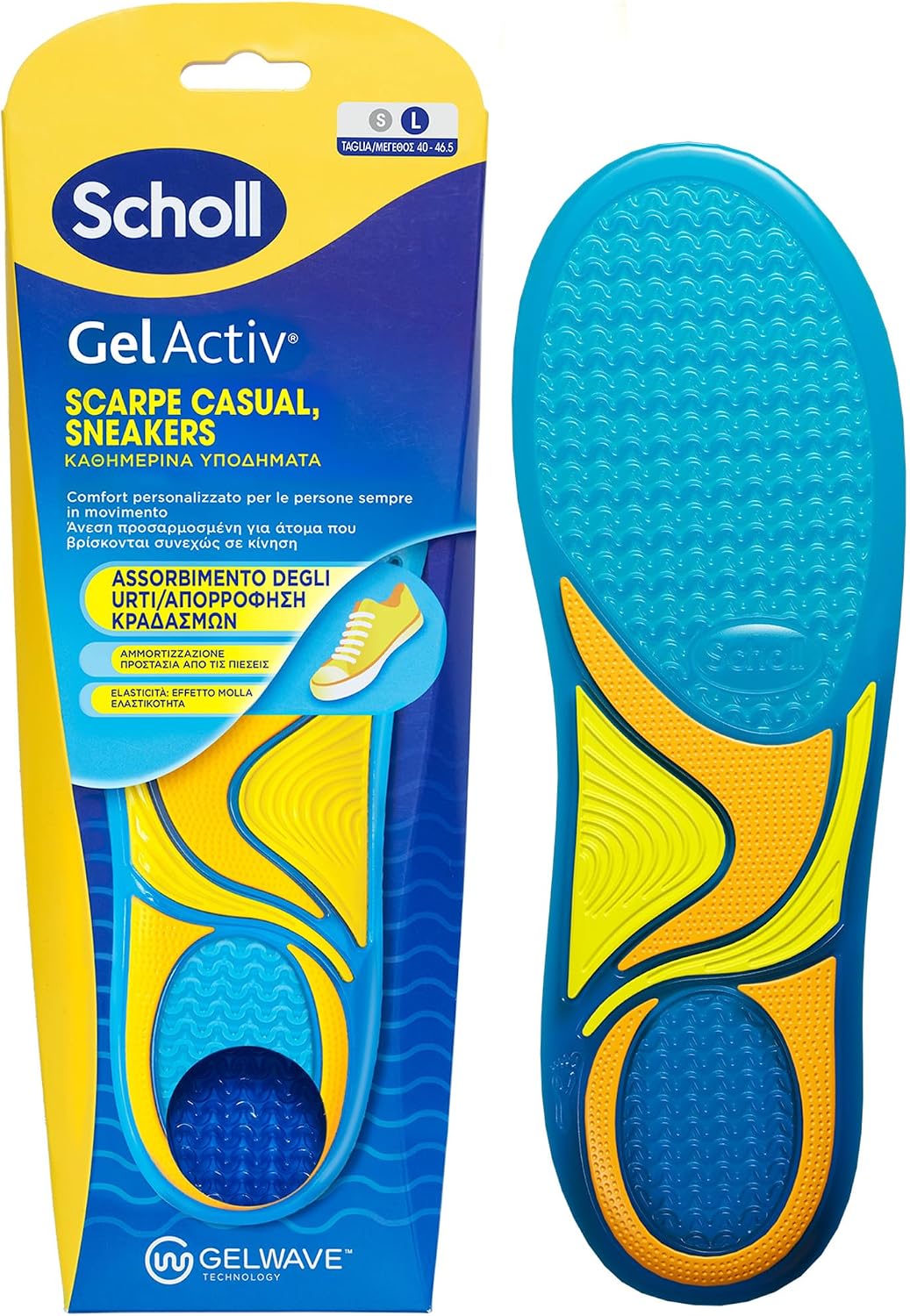 Detalle de Dr. Scholl’s GelActiv Solette in memory foam con tecnologia GelWave per scarpe casual e sneakers (taglie 40–46.5), ritagliabili