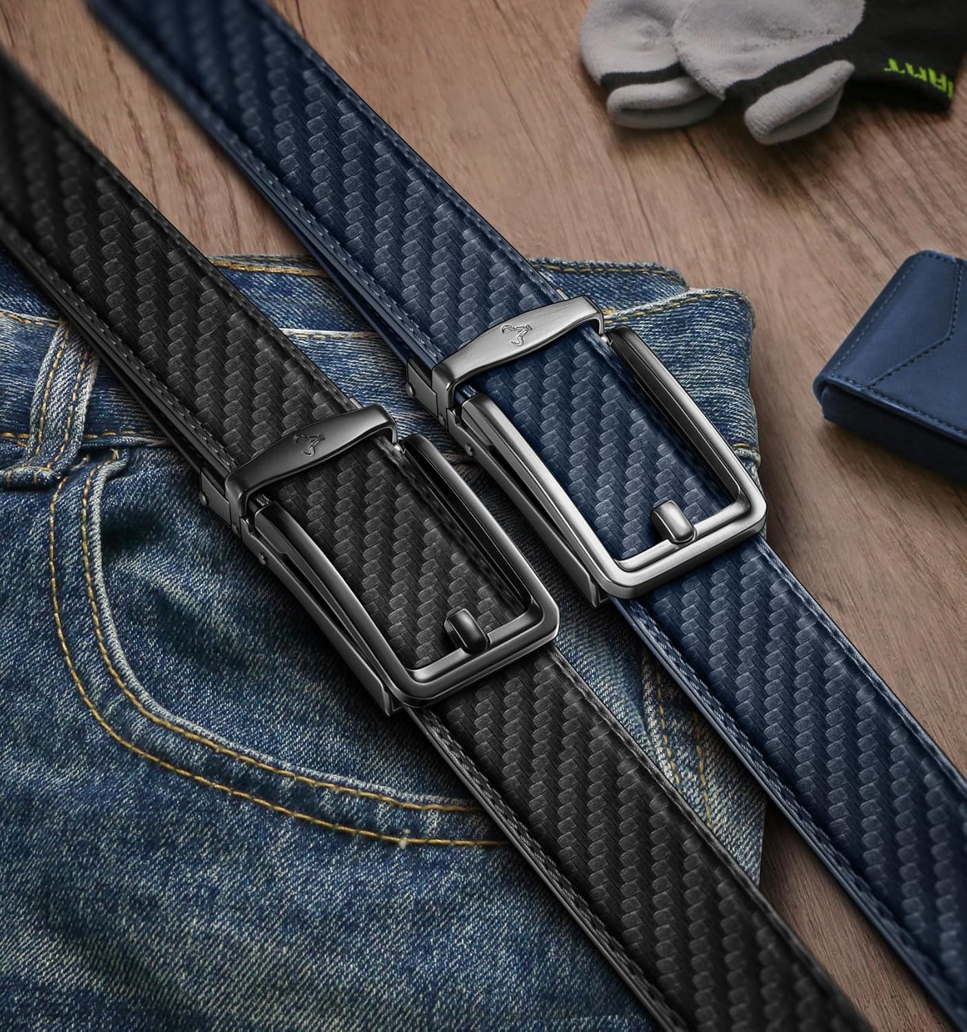 Thumbnail 1 de BULLIANT Gürtel Herren 2er – Ratchet Automatikverschluss, 35 mm Breite, Leder, Geschenkbox