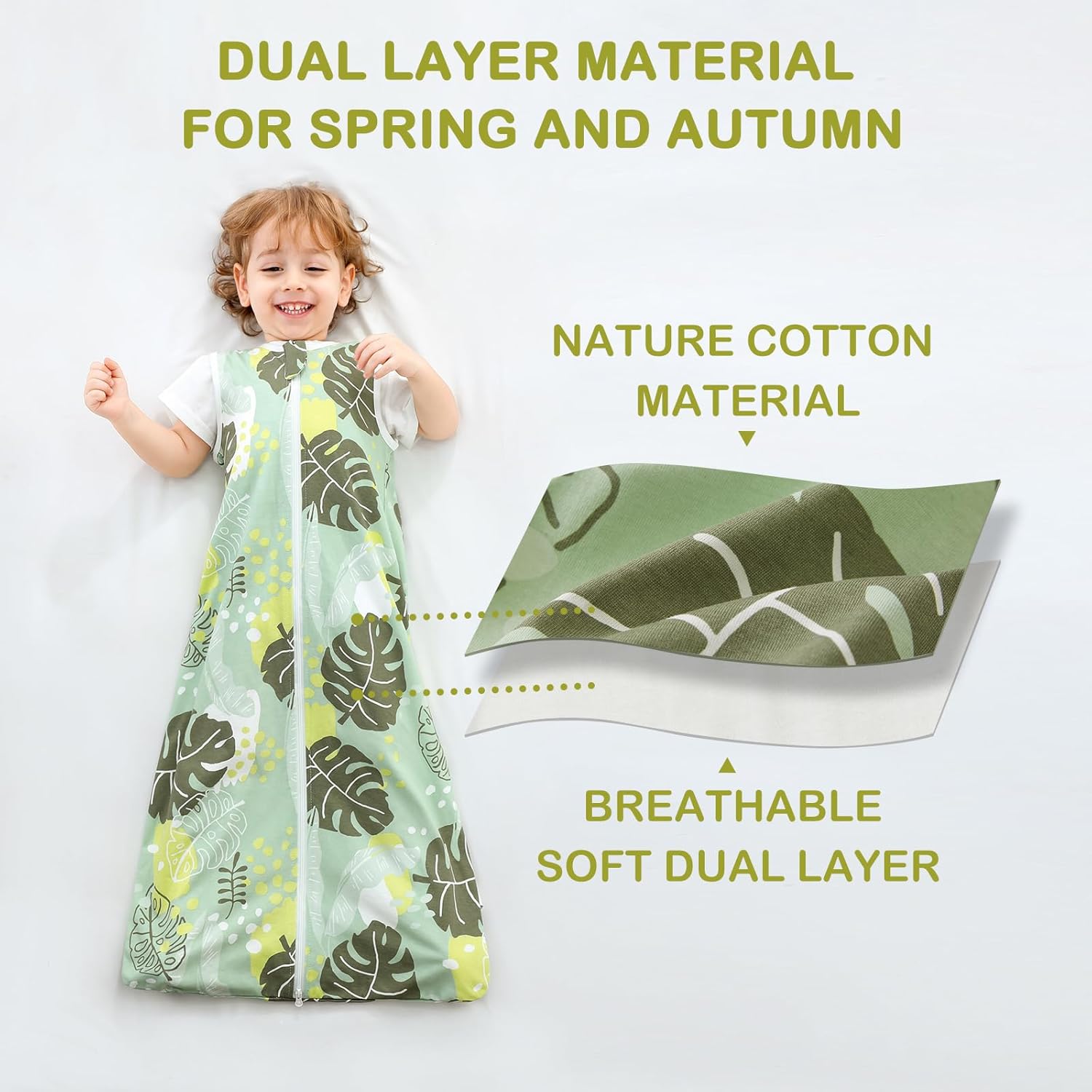 Thumbnail 2 de Nivolltha 2 Pack Super Soft 1 TOG Baby Sleeping Bag – 100% Cotton for 0–6 Months
