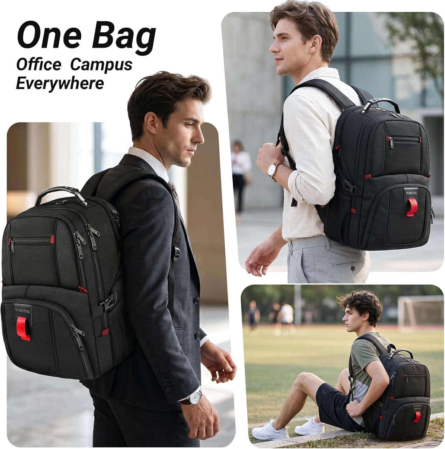 Thumbnail 4 de YOREPEK Large Laptop Backpack for Men: Heavy Duty Travel Backpack