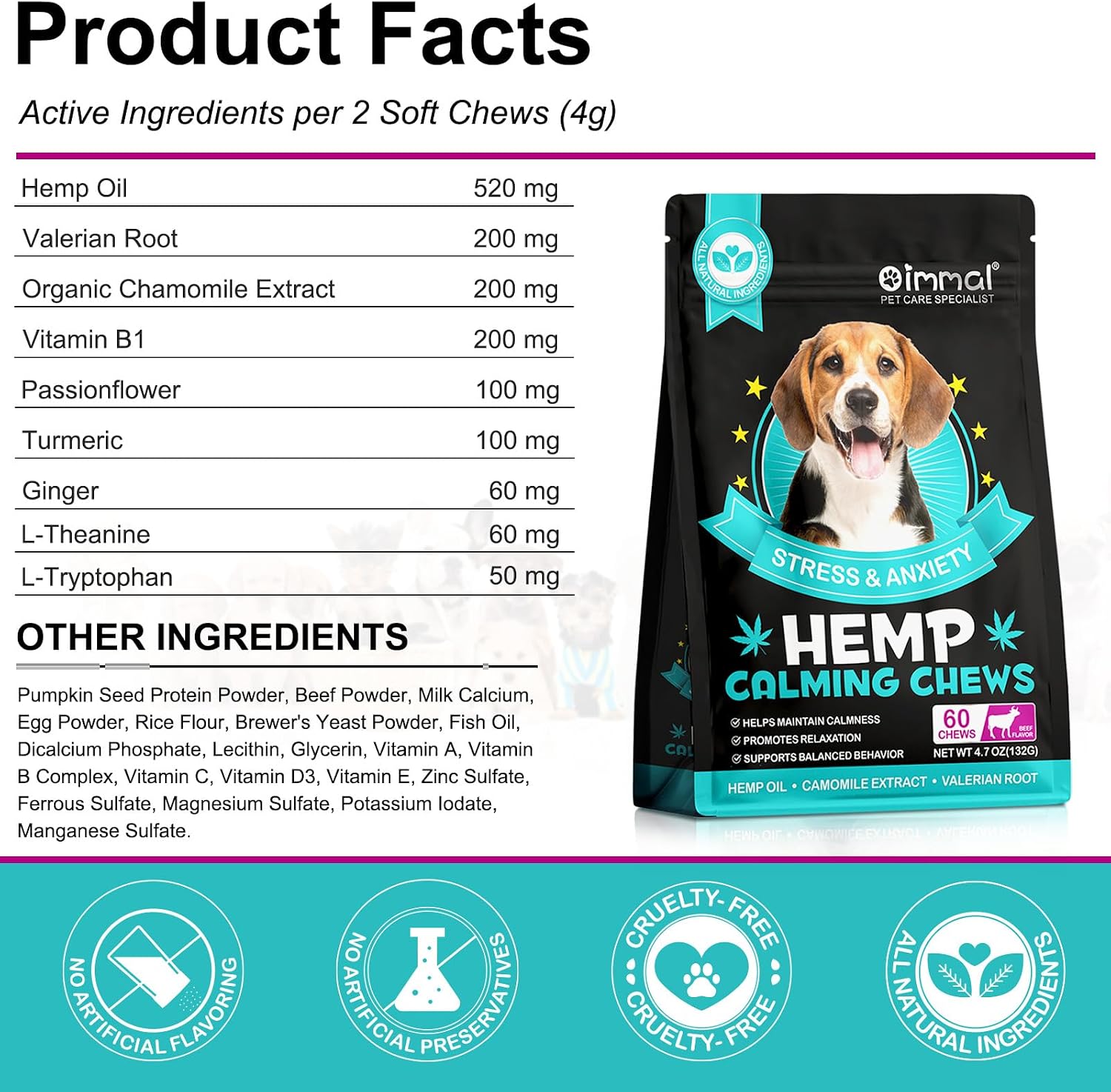 Thumbnail 6 de YaqvYoNg Calming Chews 60 for Dogs