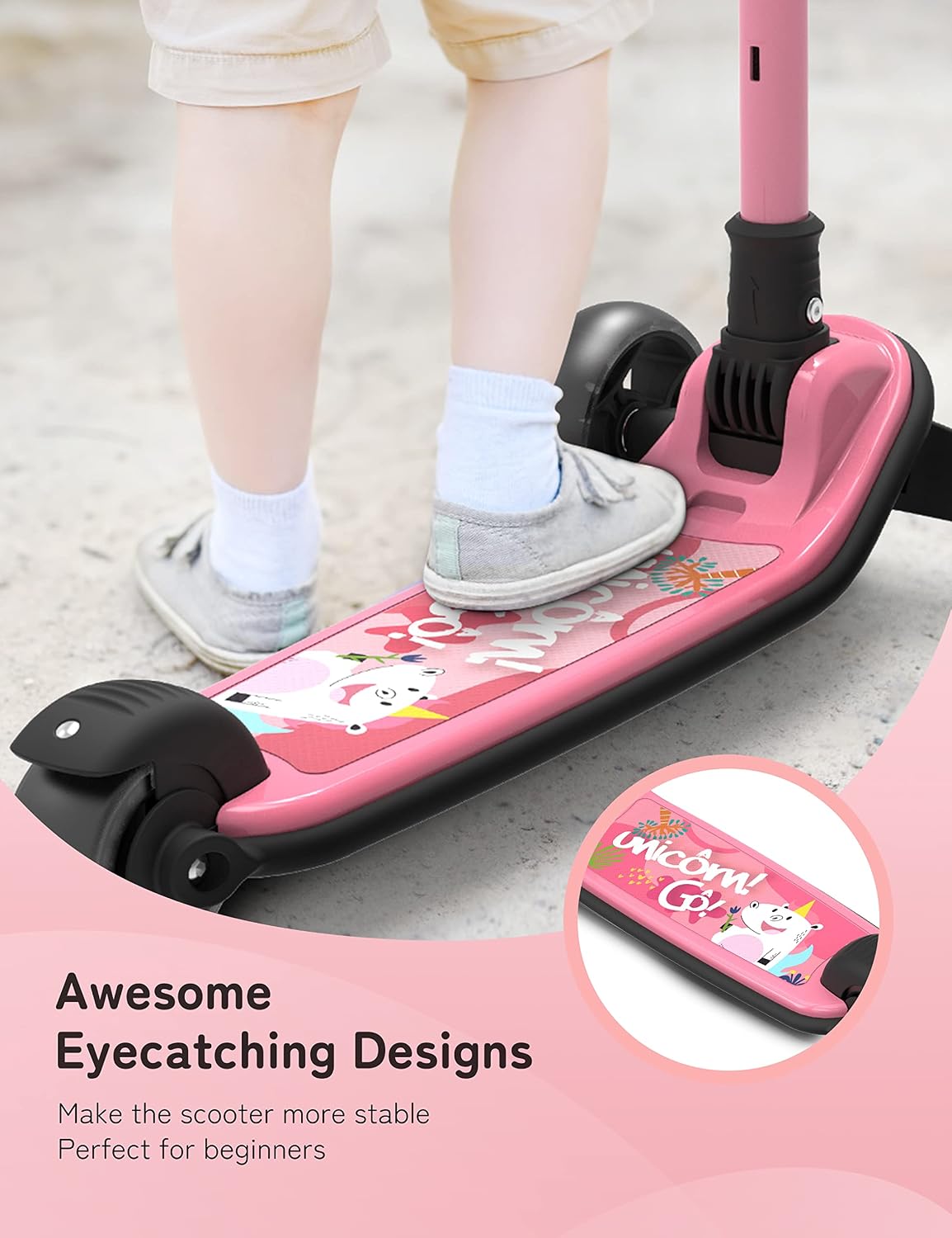 Detalle de besrey Kinder-Scooter Big Wheels, verstellbar 59–83 cm