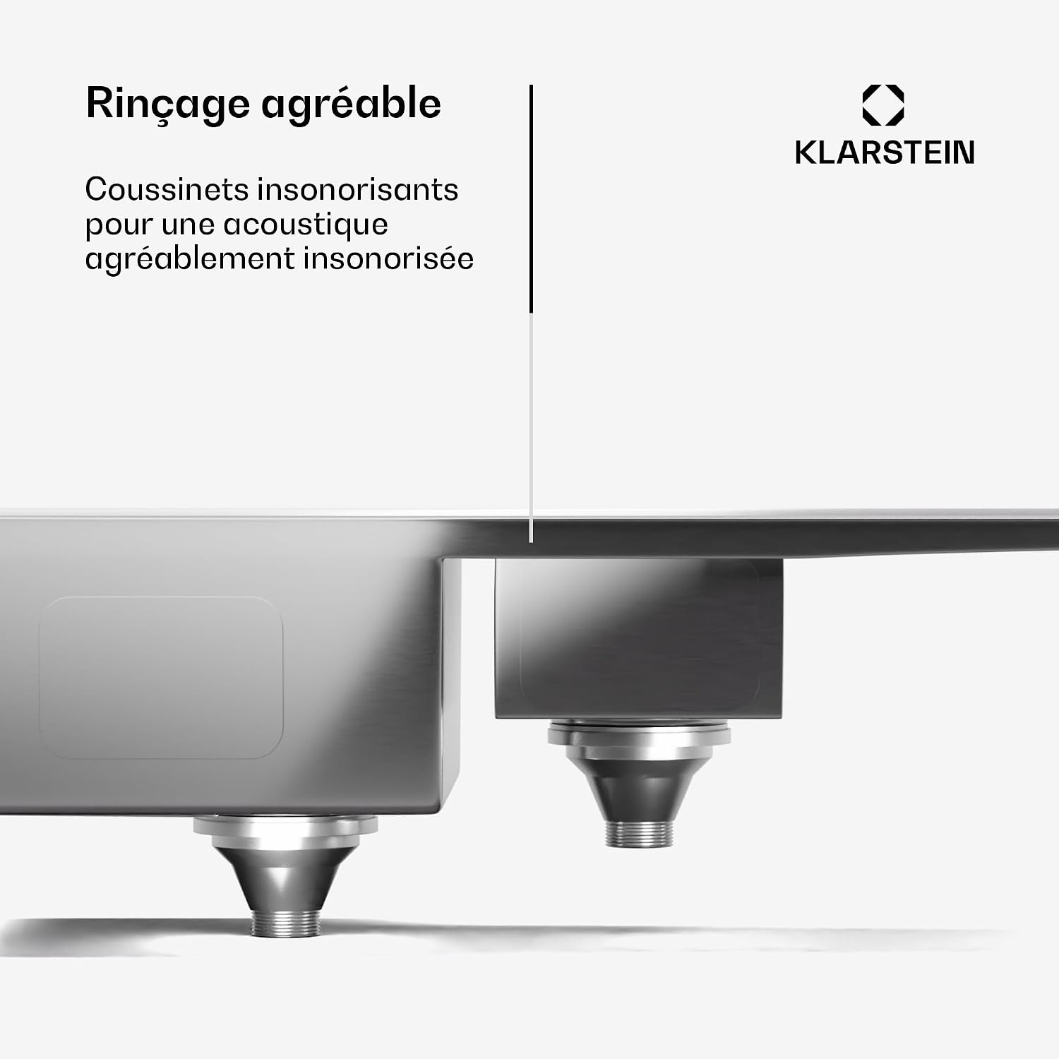 Detalle de Klarstein Évier de cuisine en inox – bac 1,5 avec égouttoir, 100x45 cm, acier inoxydable 304
