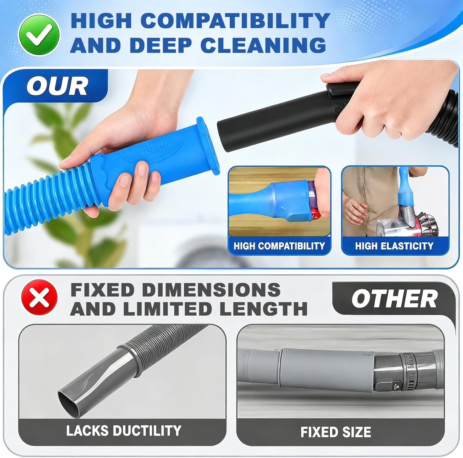 Detalle de PetOde 2 Pieces Dryer Vent Cleaner Kit with Universal Vacuum Connector