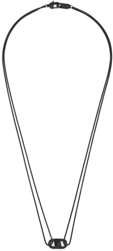 Thumbnail 4 de Emporio Armani Herren-Edelstahl-Kette mit Karabinerverschluss-Anhänger, zweifarbig matt
