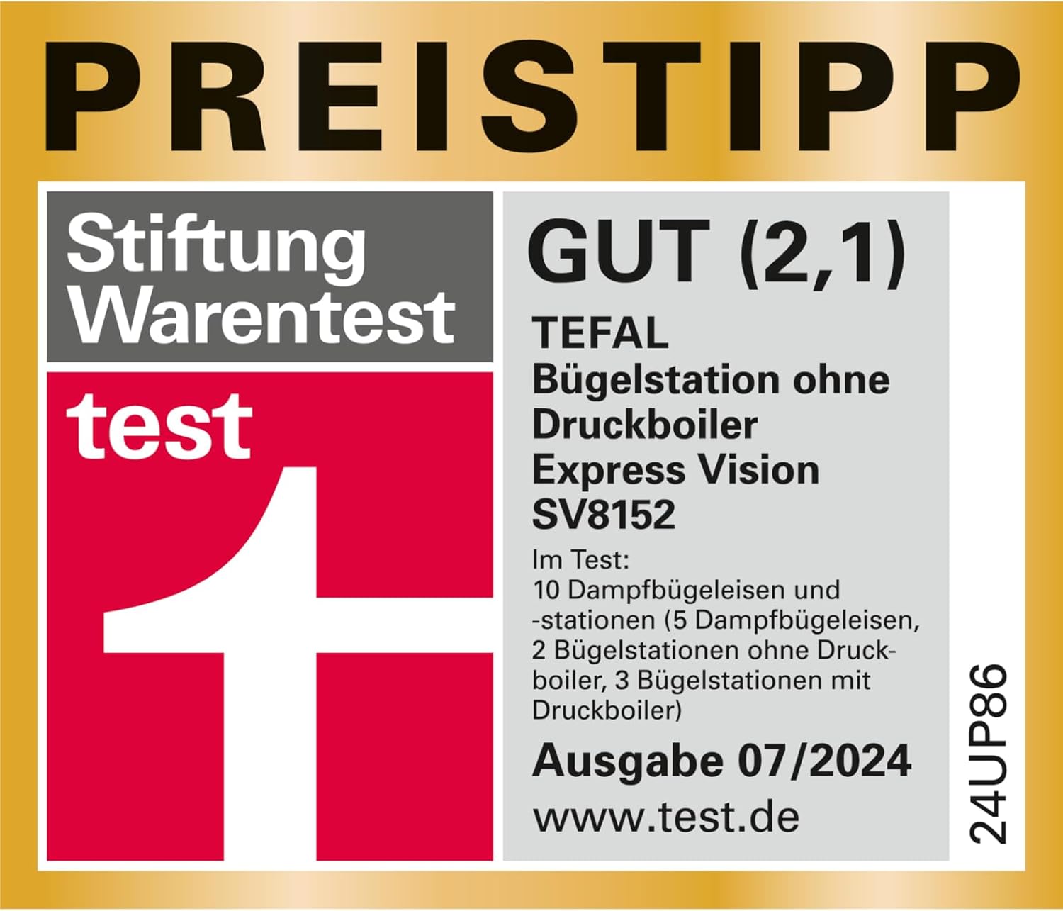 Thumbnail 1 de Tefal Express Vision Dampfbügelstation SV8152 mit 6,9-Bar-Pumpendruck und Smart Temp-Technologie