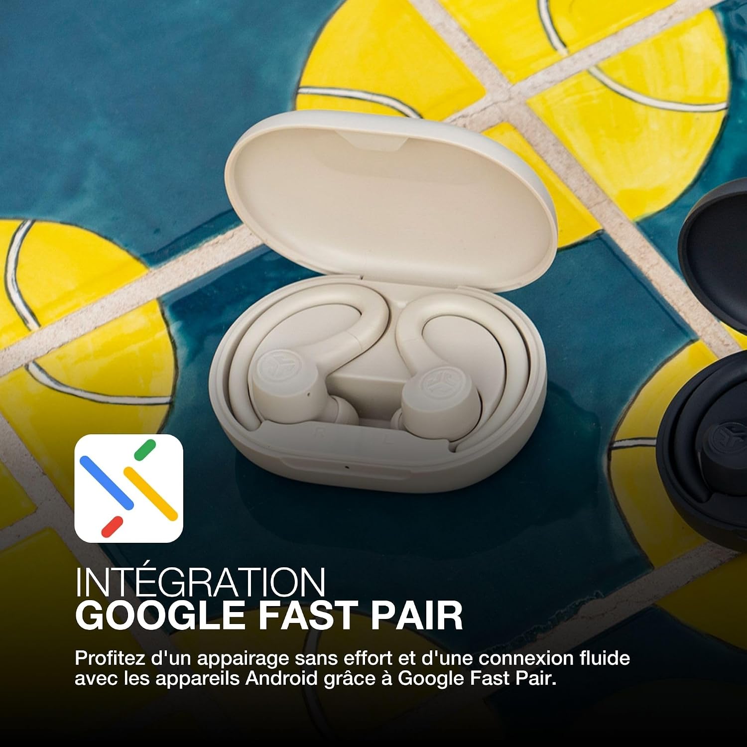Detalle 2 de JLab Go Air Sport+ : écouteurs Bluetooth true wireless sport avec autonomie annoncée jusqu’à 35 h et indice IP55