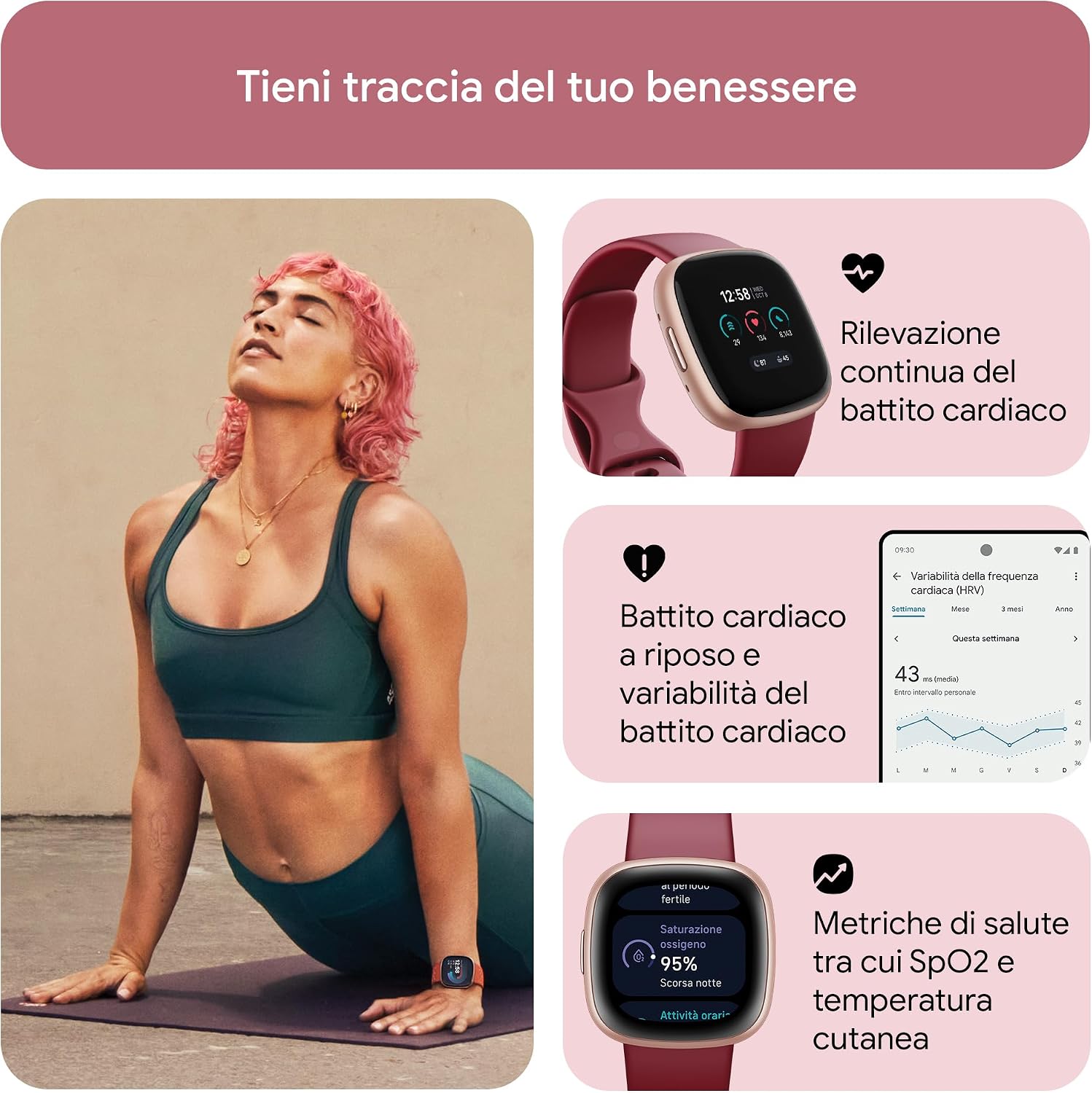 Thumbnail 5 de Fitbit Versa 4 smartwatch, GPS integrato