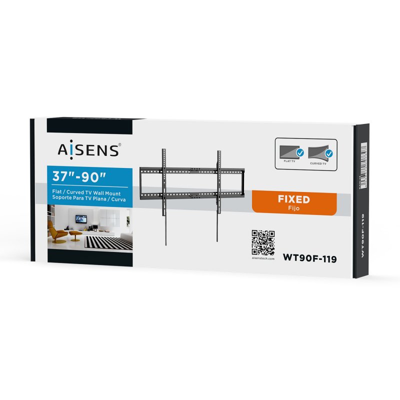 Detalle de Aisens WT90F-119: Soporte de pared fijo para TV 37"-90" (VESA 800x400, 75 kg)
