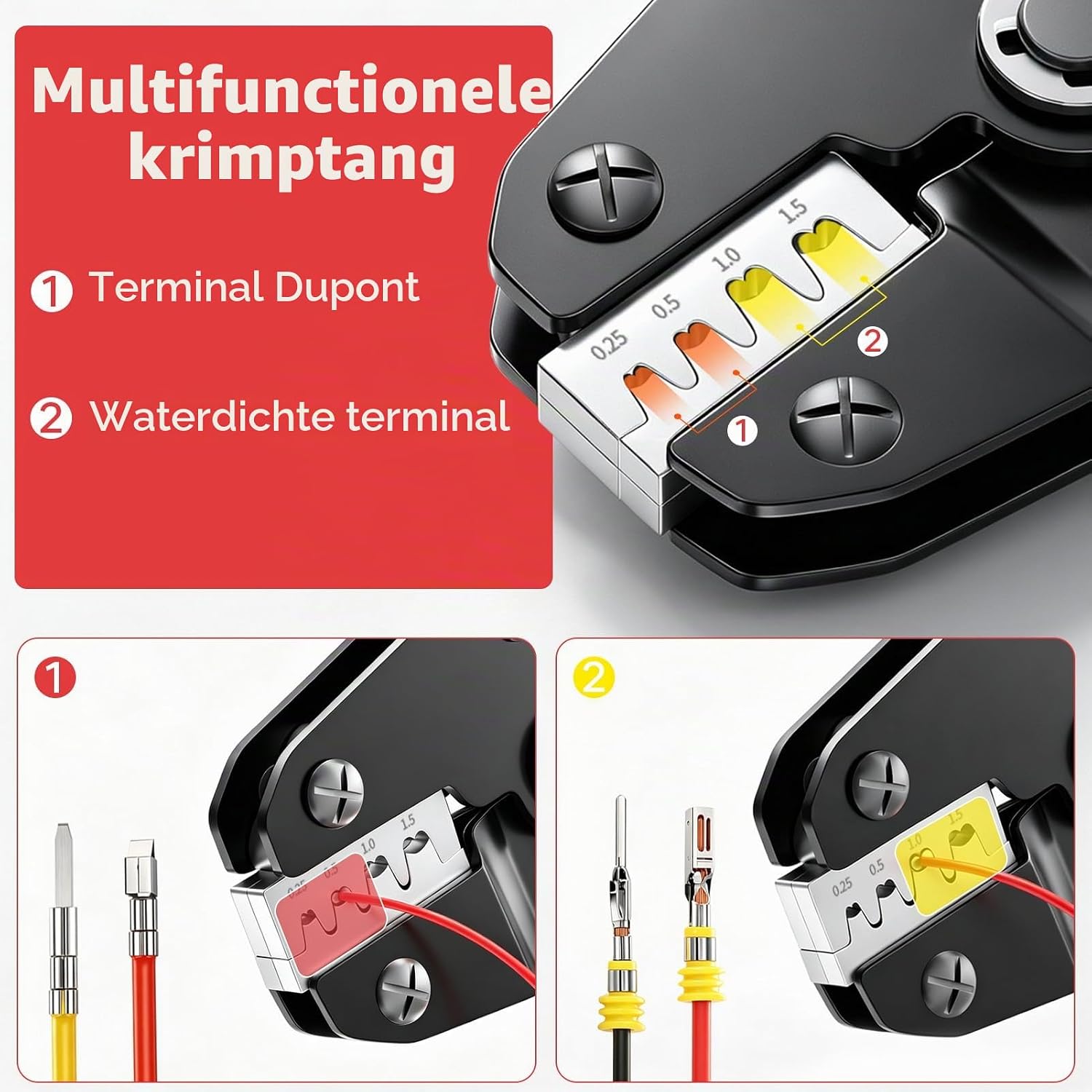 Thumbnail 1 de Kryoza SN ratelkrimptang voor 0,25–1,5 mm² open connectoren
