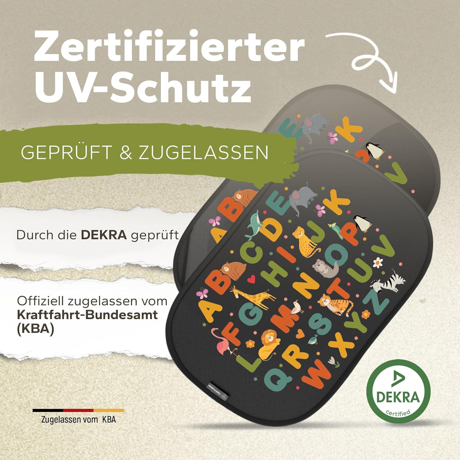 Thumbnail 1 de Sonnenschutz Auto Baby & Kinder – zertifizierter UPF50+ UV-Schutz (DEKRA geprüft & KBA-zugelassen), seitliche Sonnenblende