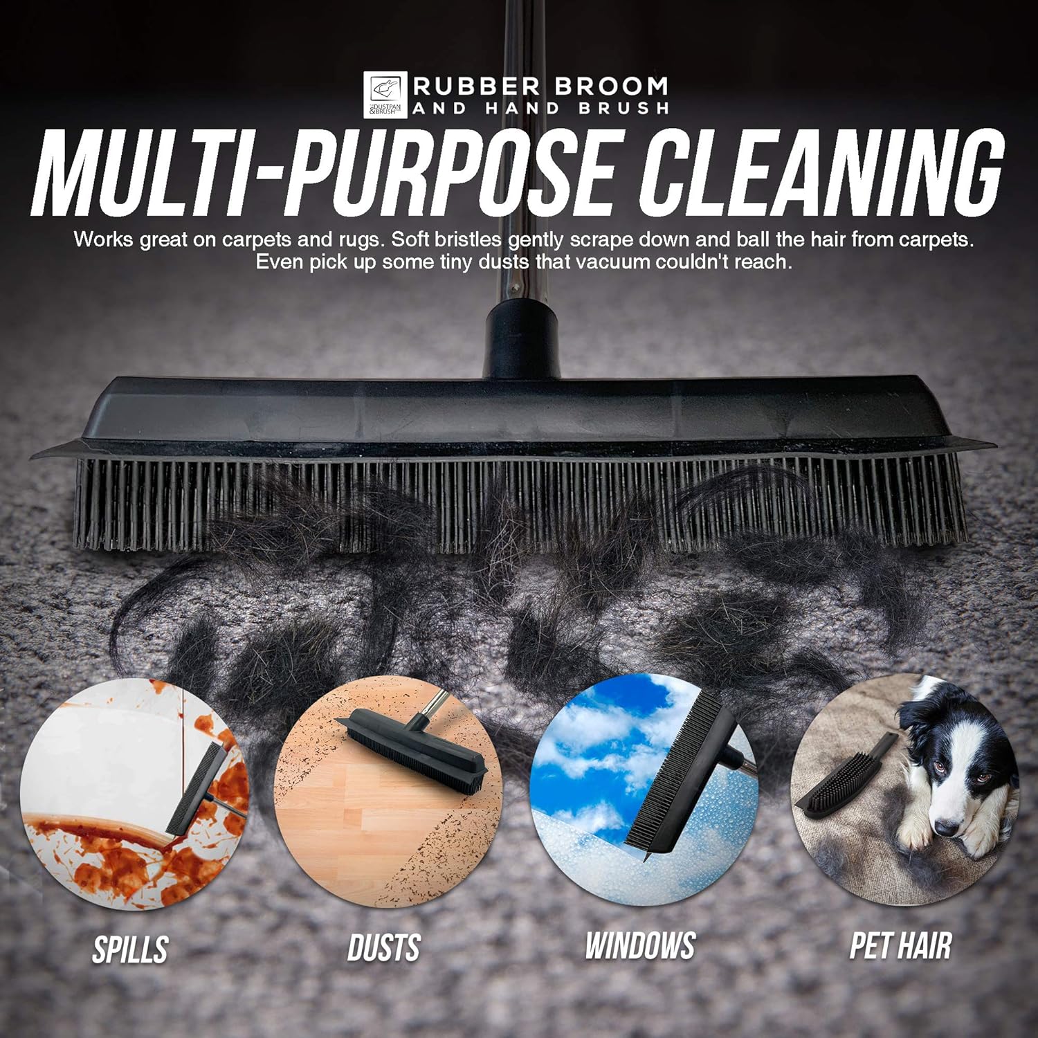 Thumbnail 2 de Rubber Broom Long Handle for Pet Hair