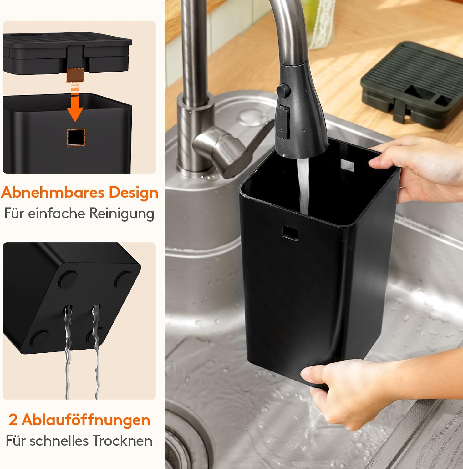 Detalle de Lifewit Messerblock ohne Messer – kompakter Messerhalter mit Platz für bis zu 15 Klingen