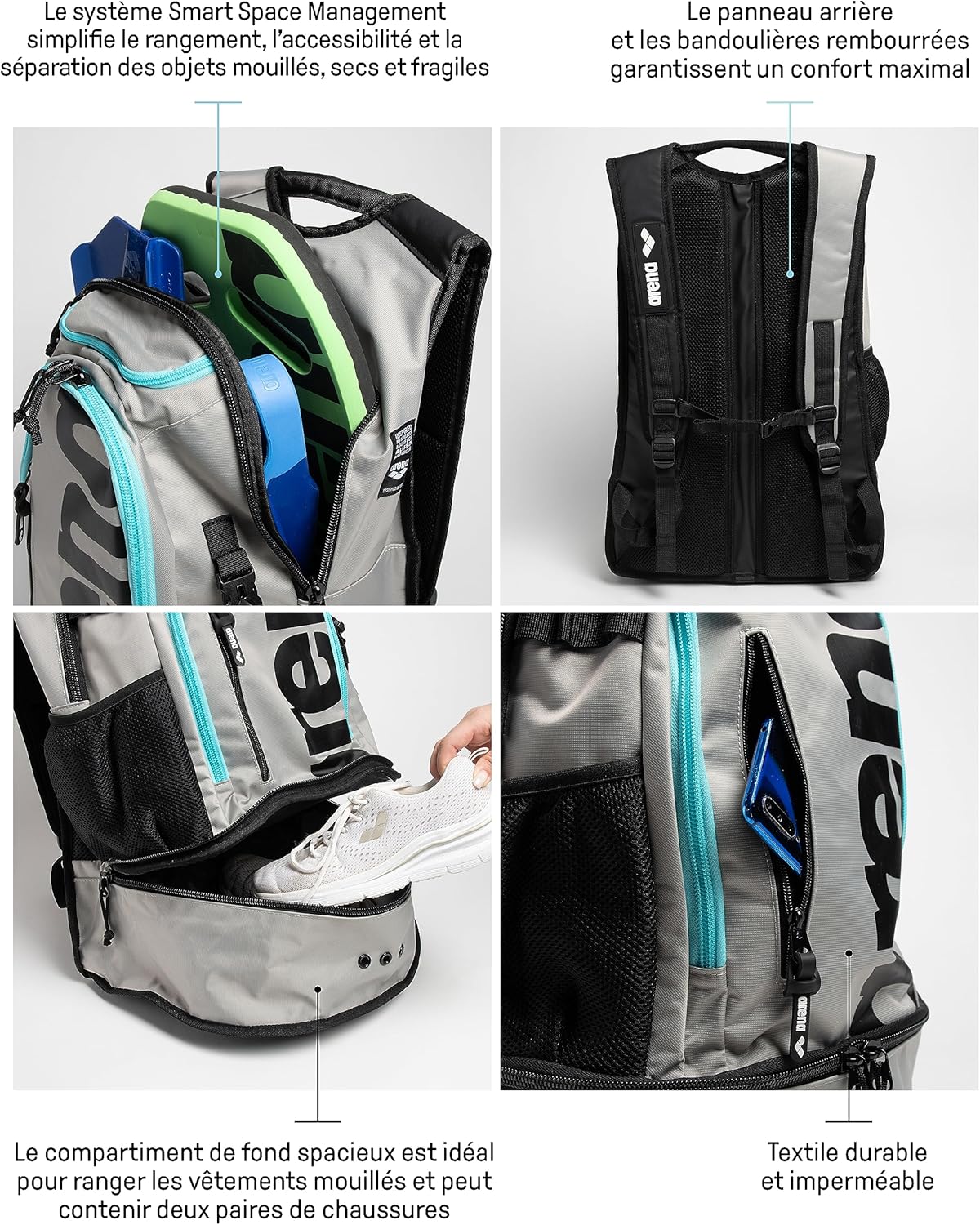 Detalle 2 de Arena Fastpack 3.0 Sac à Dos Sportif 40 L – Pour Natation, Mer et Gym