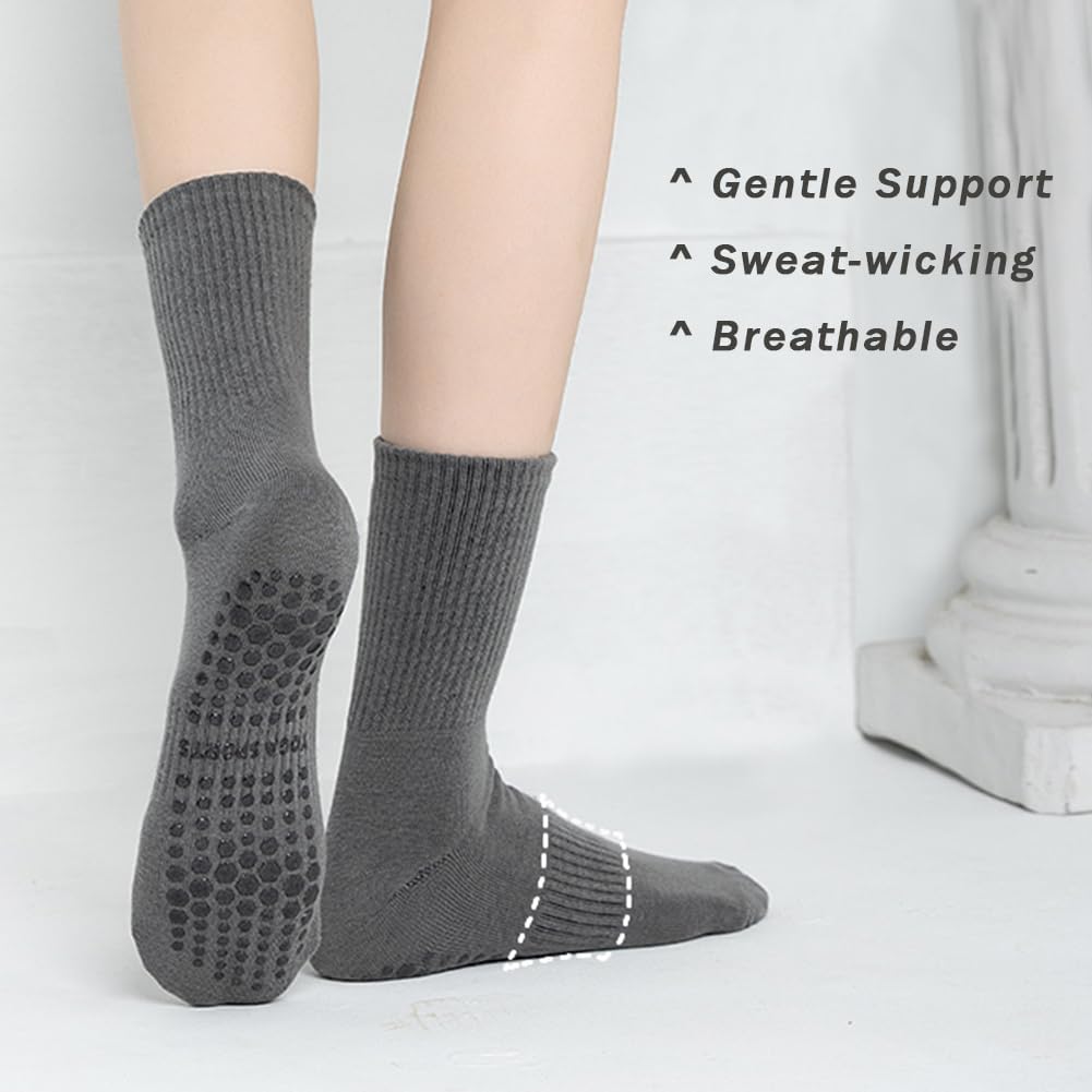 Thumbnail 6 de flintronic Calzini Antiscivolo Yoga Donna – 4 paia in cotone con puntini in gomma per Pilates, Danza e Fitness